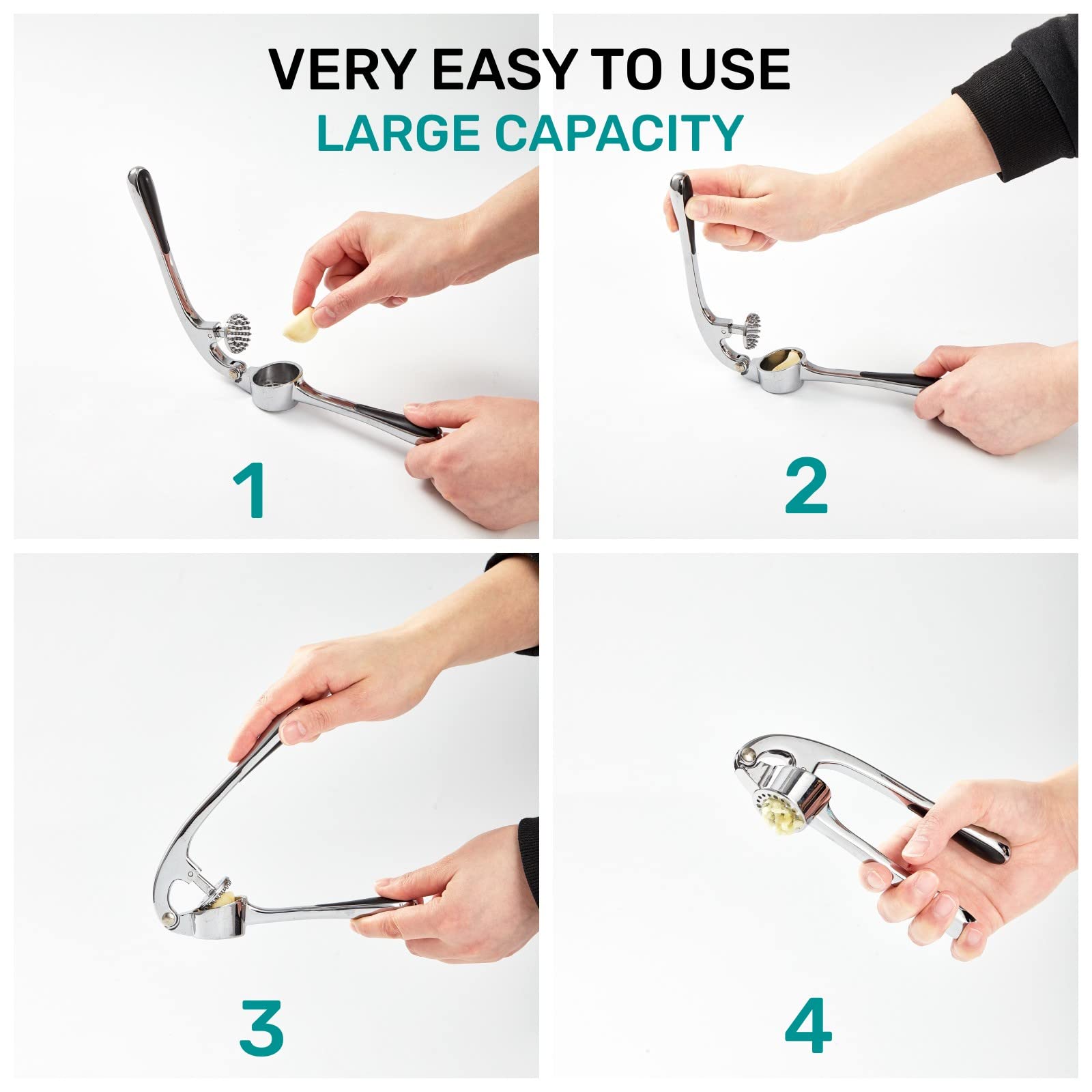 Premium Zinc Alloy Garlic & Ginger Press