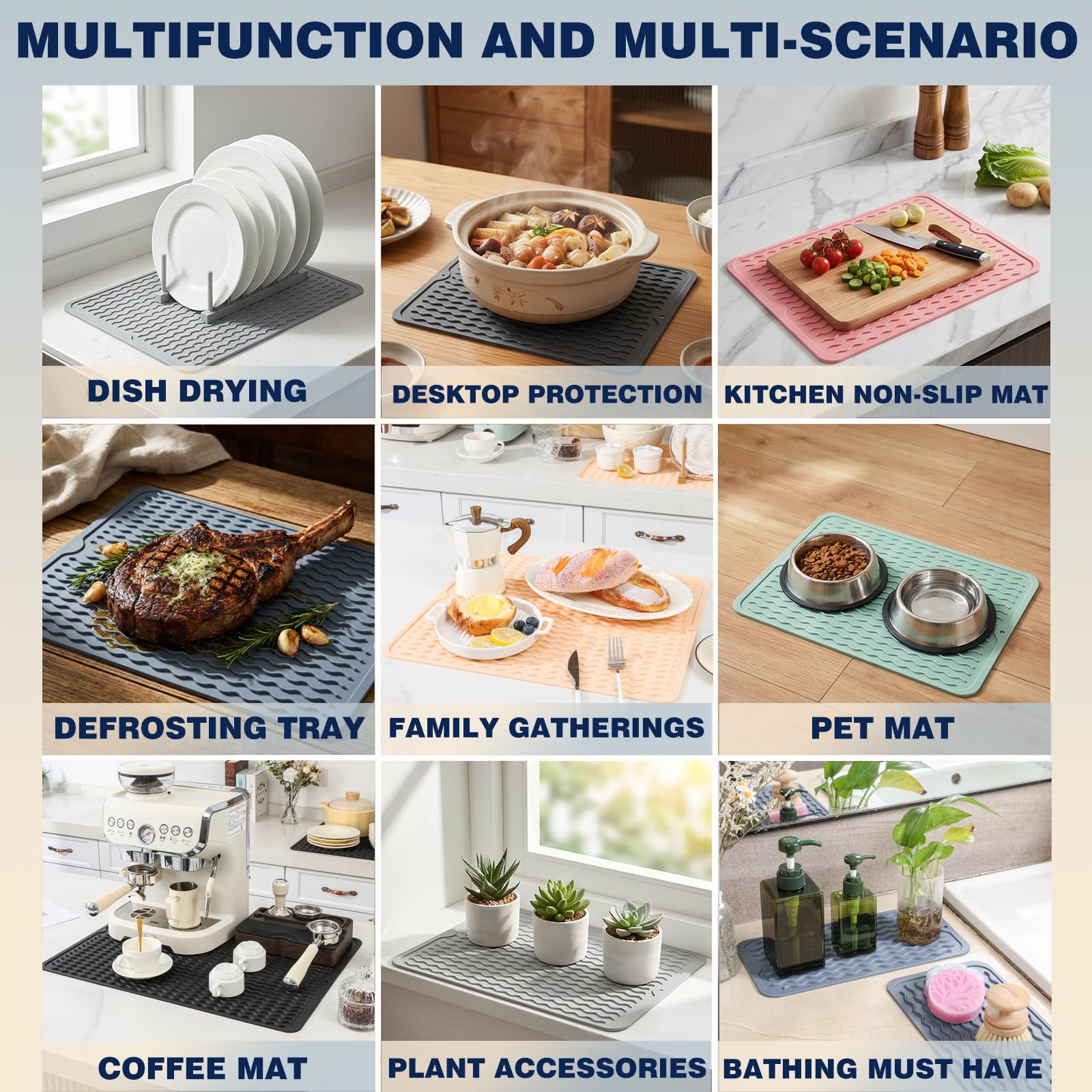 Versatile Silicone Drying and Countertop Mat