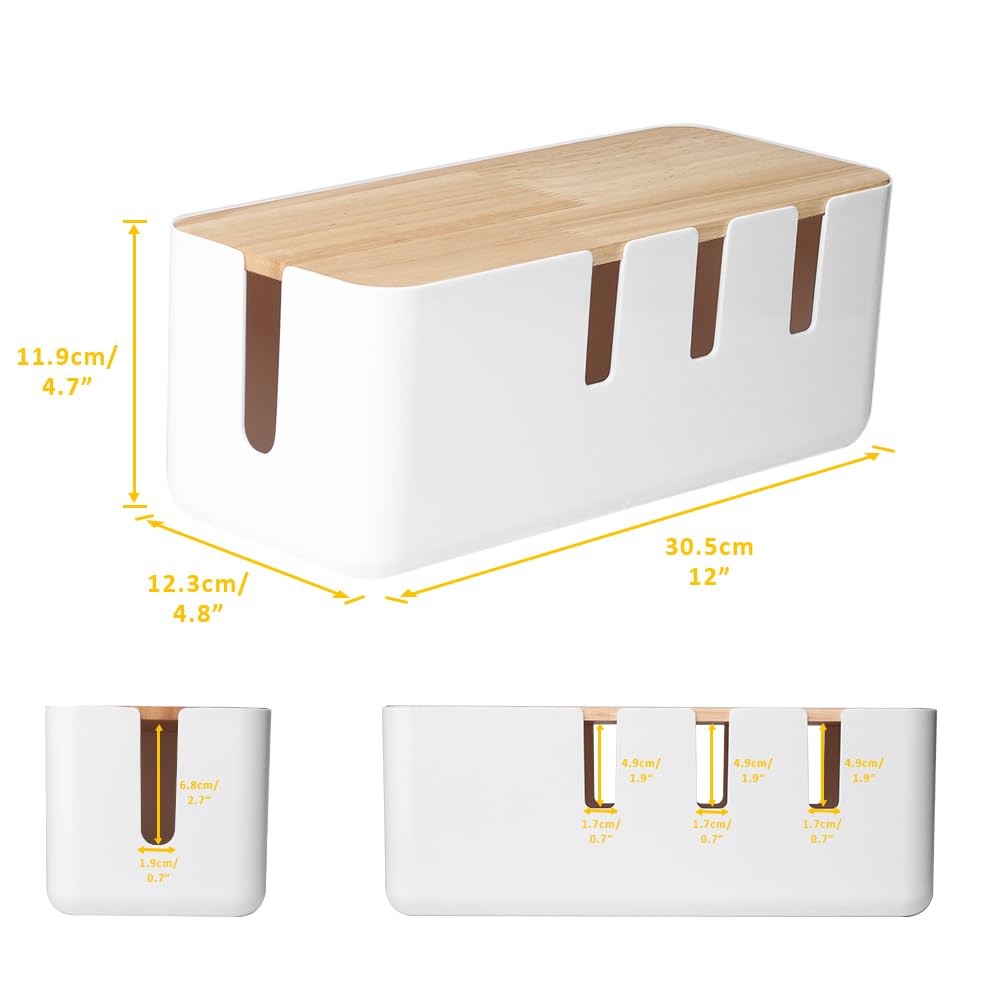 Wood-Lid Cable Management Box