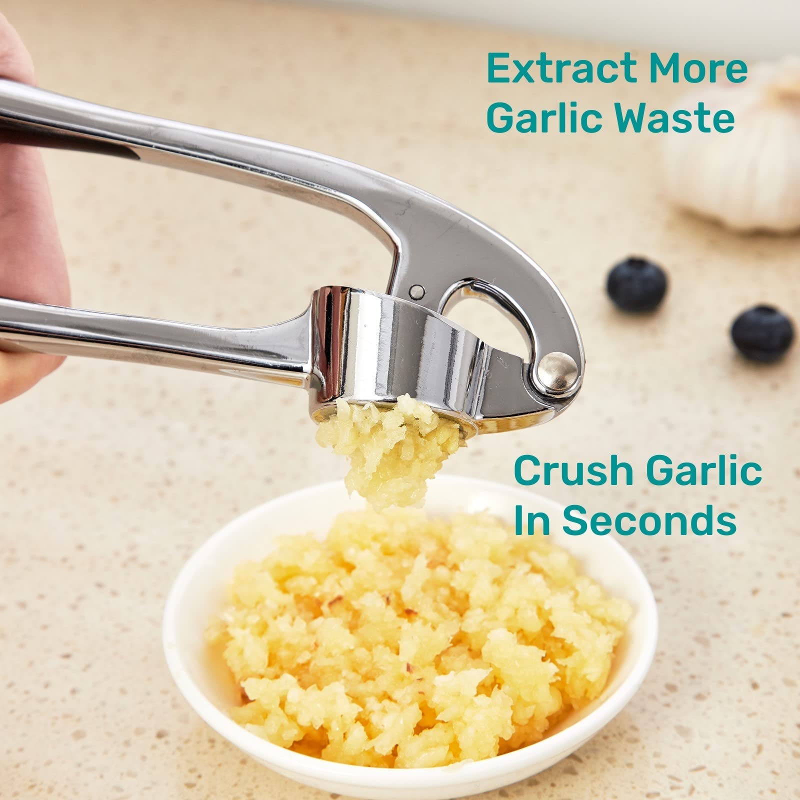 Premium Zinc Alloy Garlic & Ginger Press