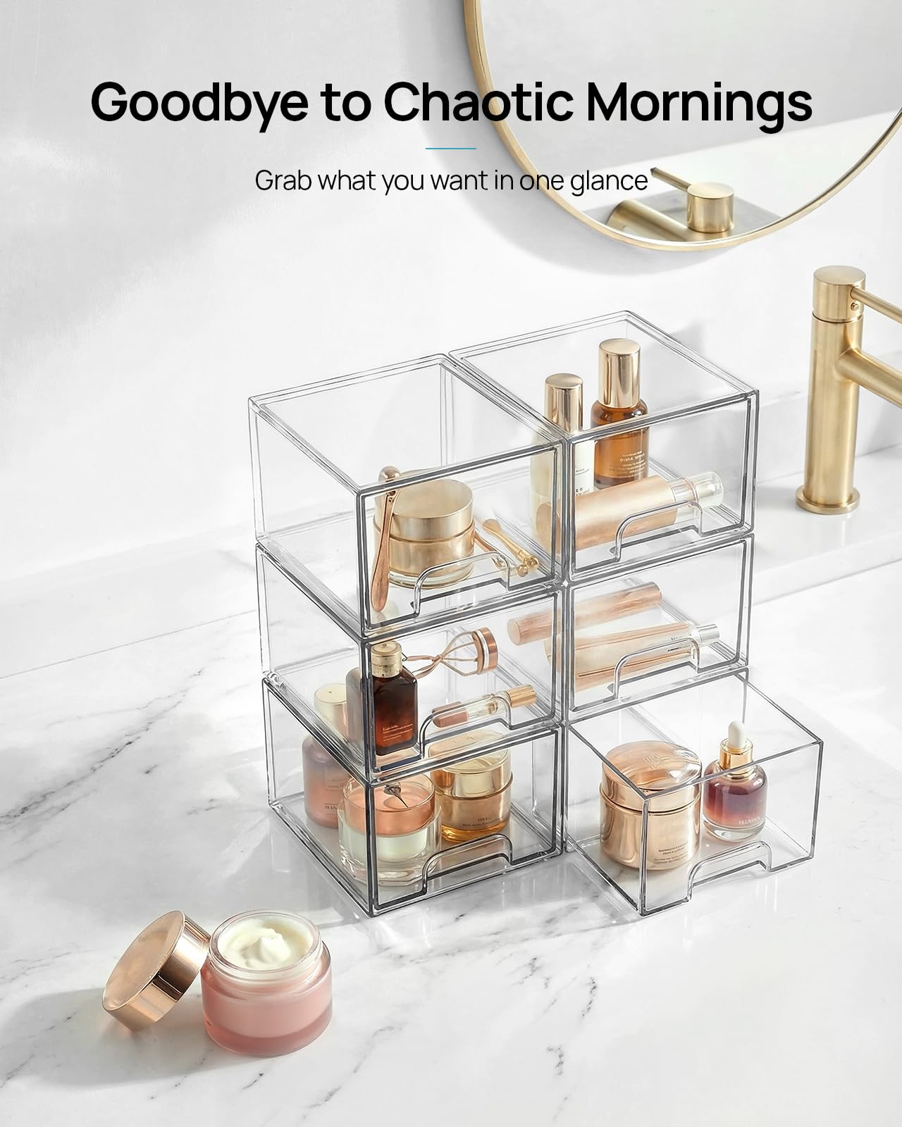 Small Clear Stackable Storage Drawers
