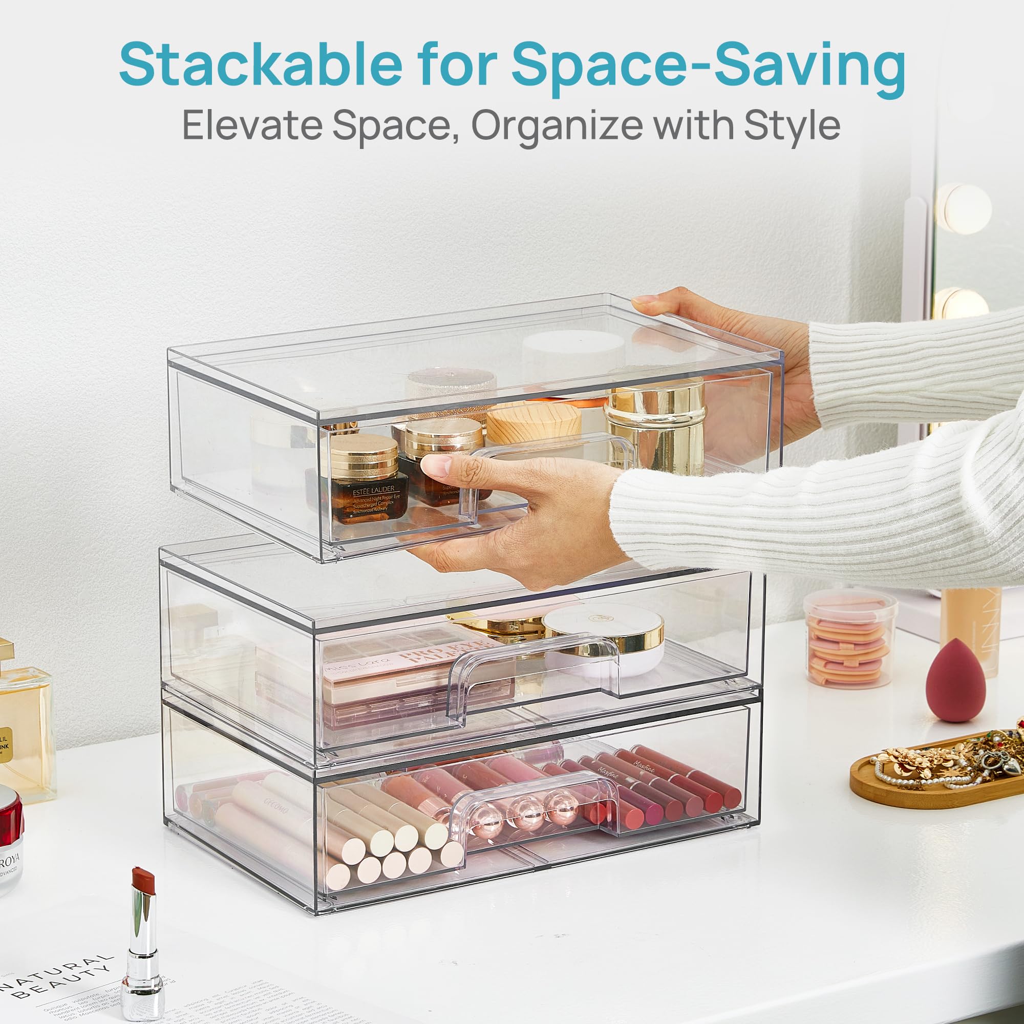 Elegant Clear Stackable Acrylic Drawers