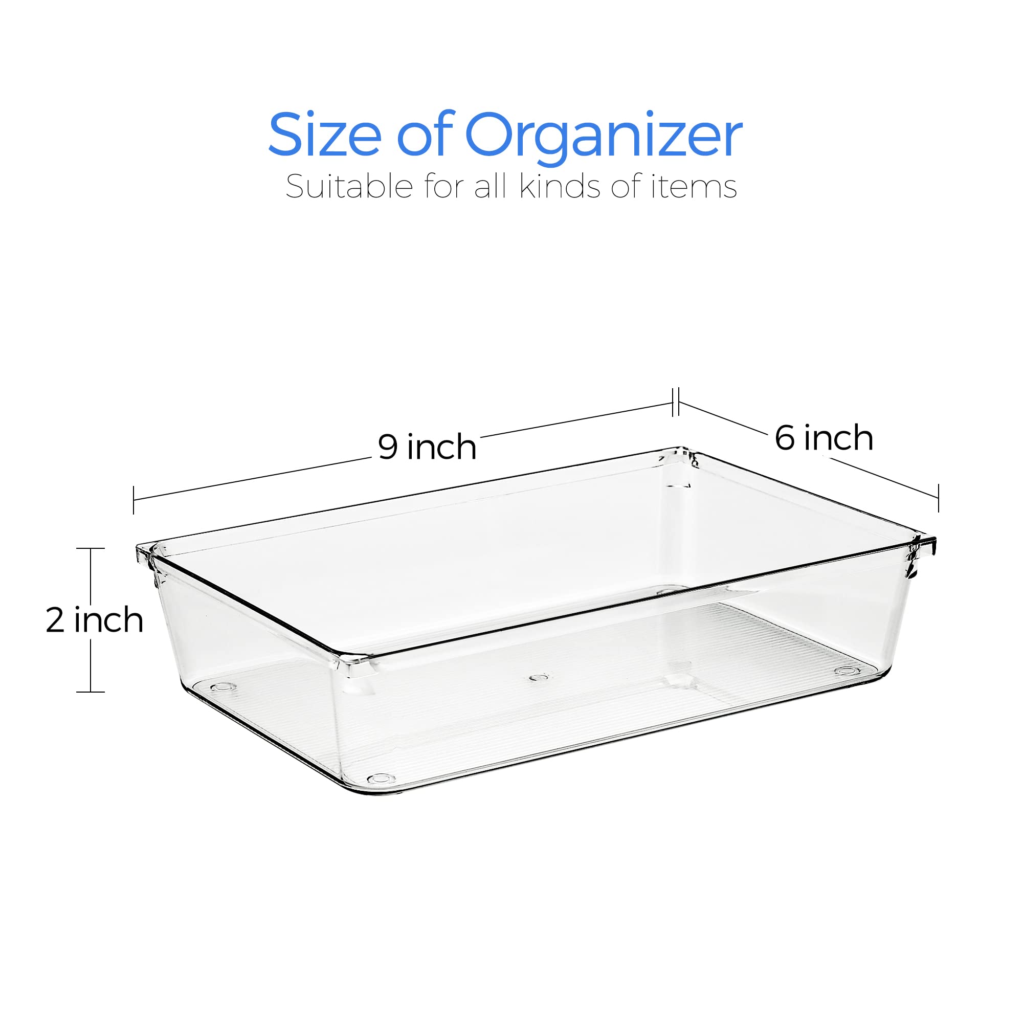 Modular Clear Acrylic Drawer Organizer Set