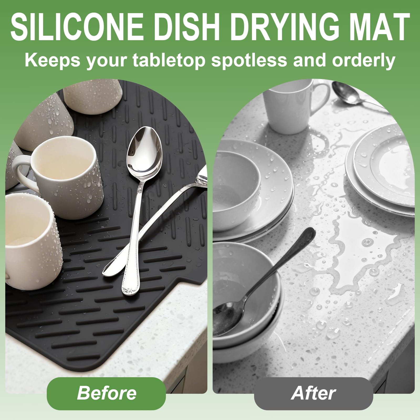 Premium Self-Draining Silicone Drying Mat