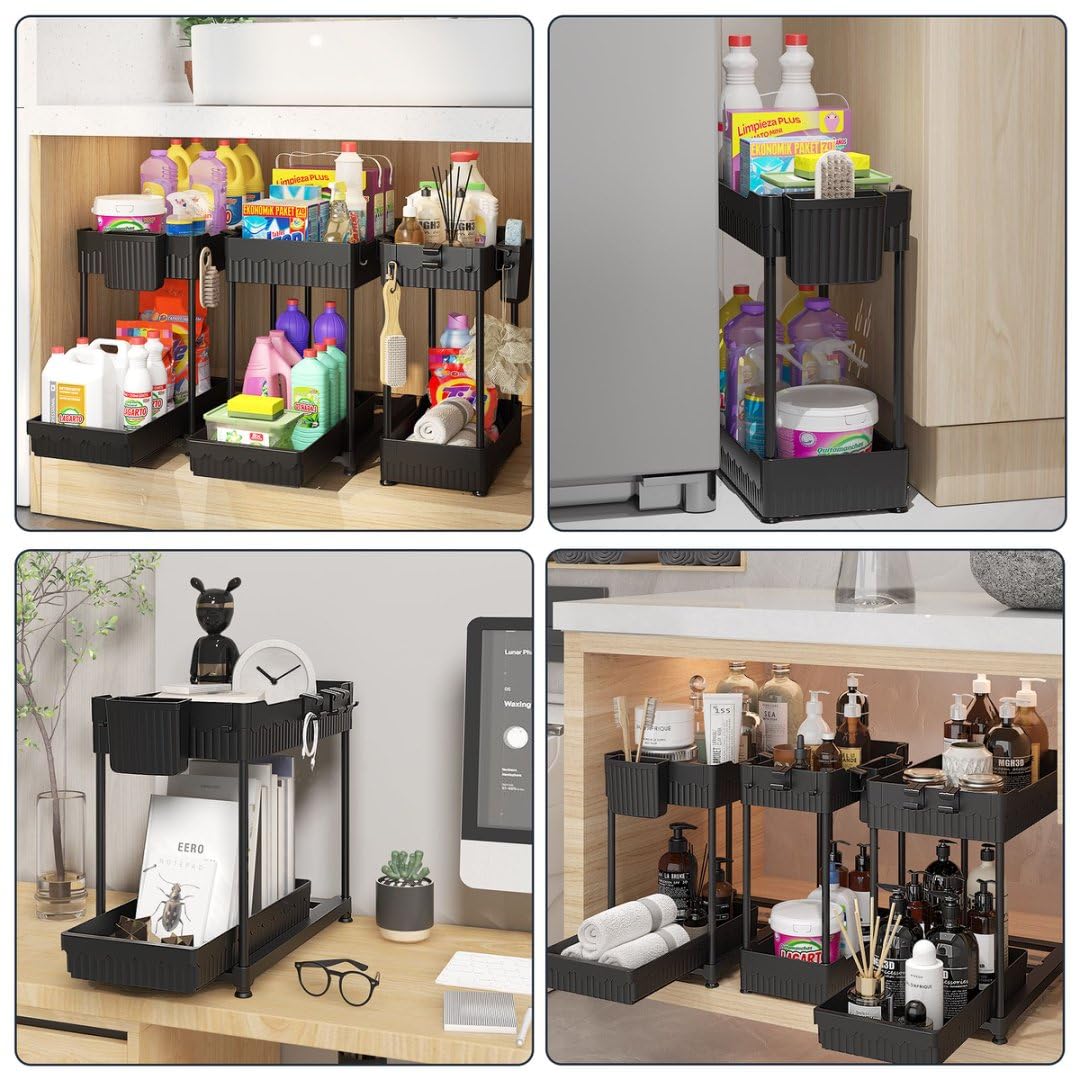 Two-Tier Under-Sink Sliding Organizer