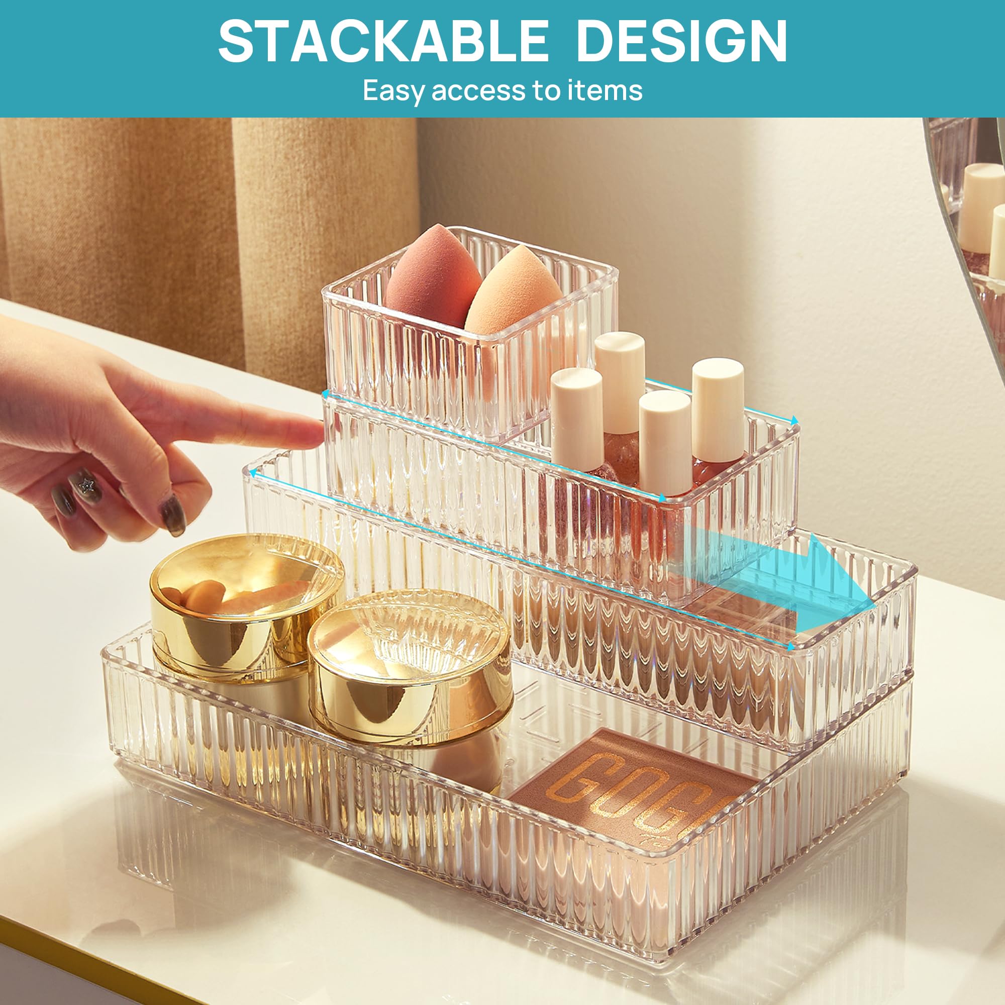 Clear Acrylic Stackable Drawer Organizers