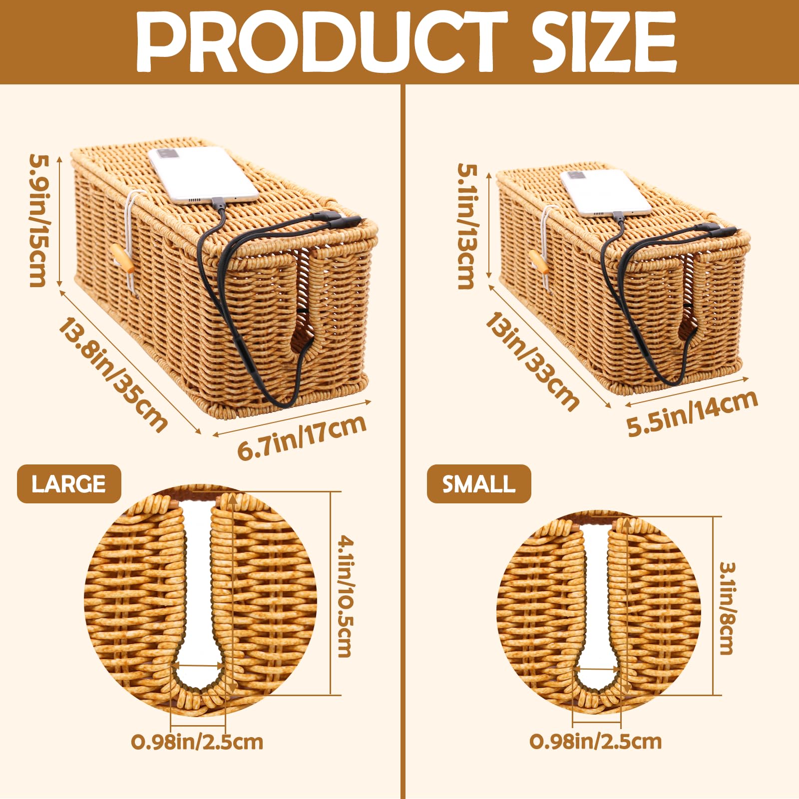 Handcrafted Woven Cable Management Box