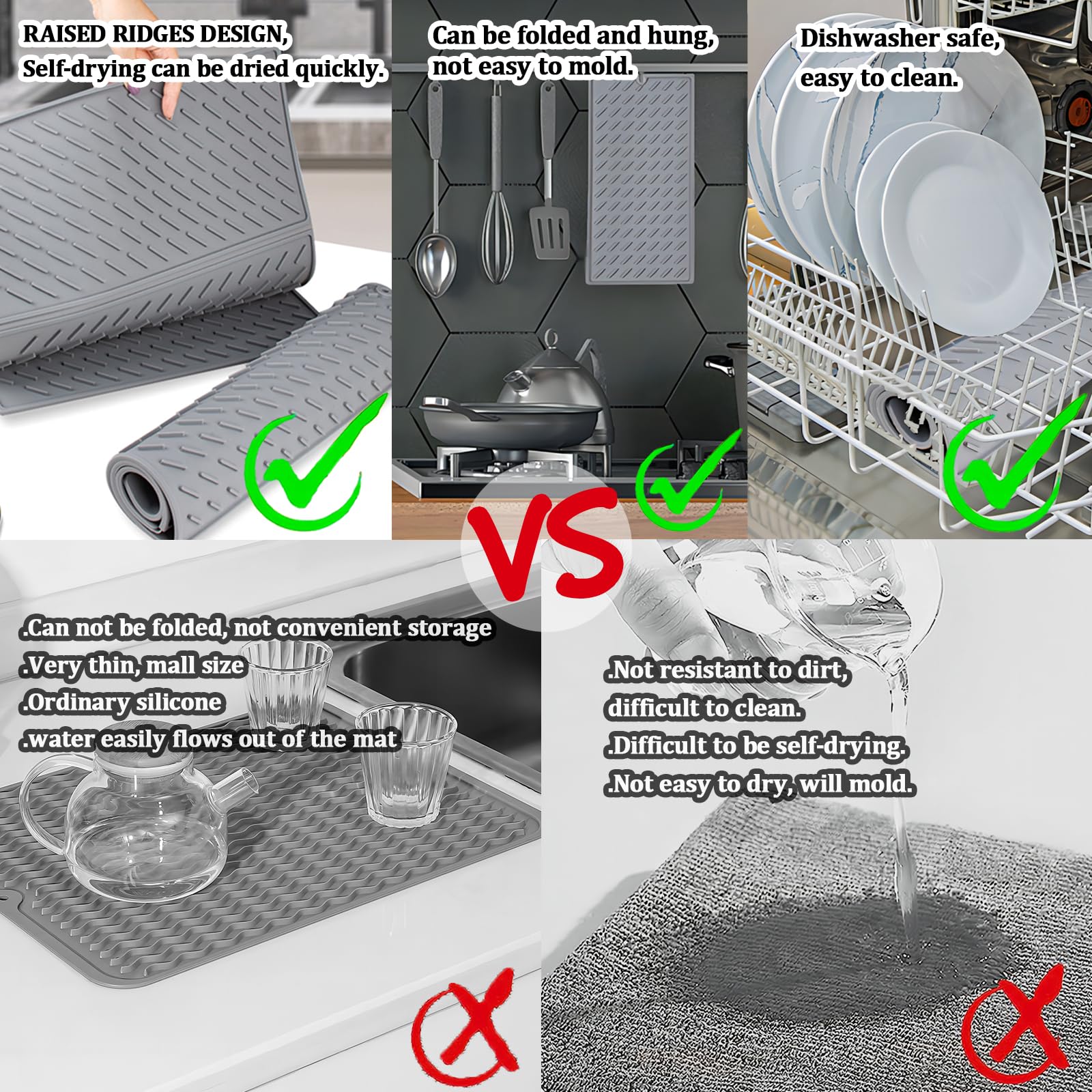 Trifold Silicone Dish Drying Mat