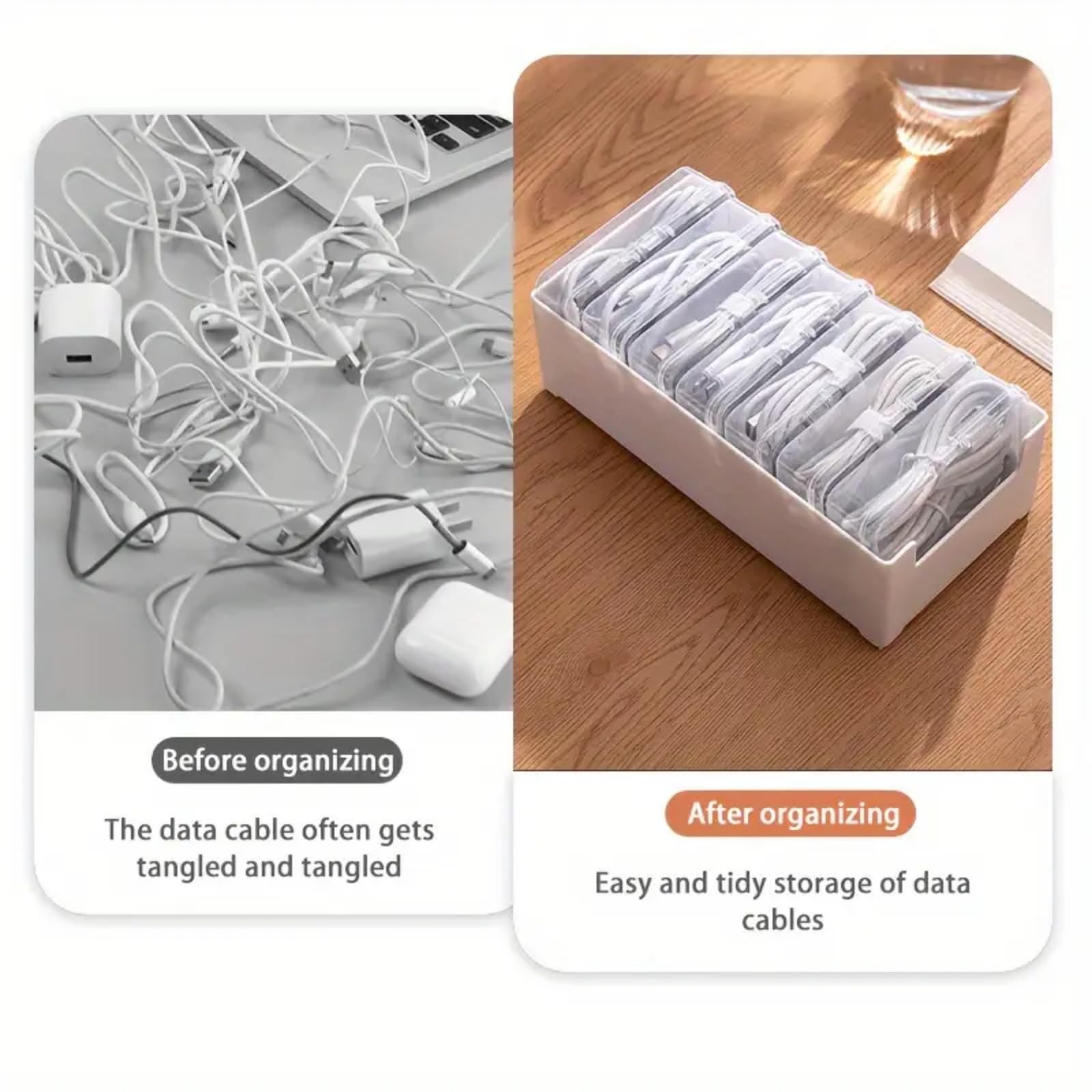 Clear Stackable Cable Management Box