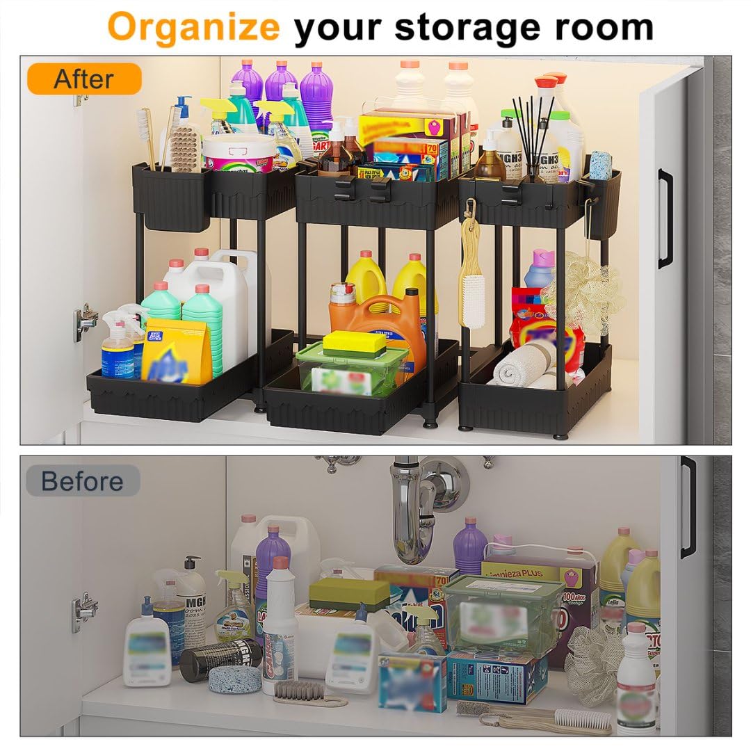 Two-Tier Under-Sink Sliding Organizer