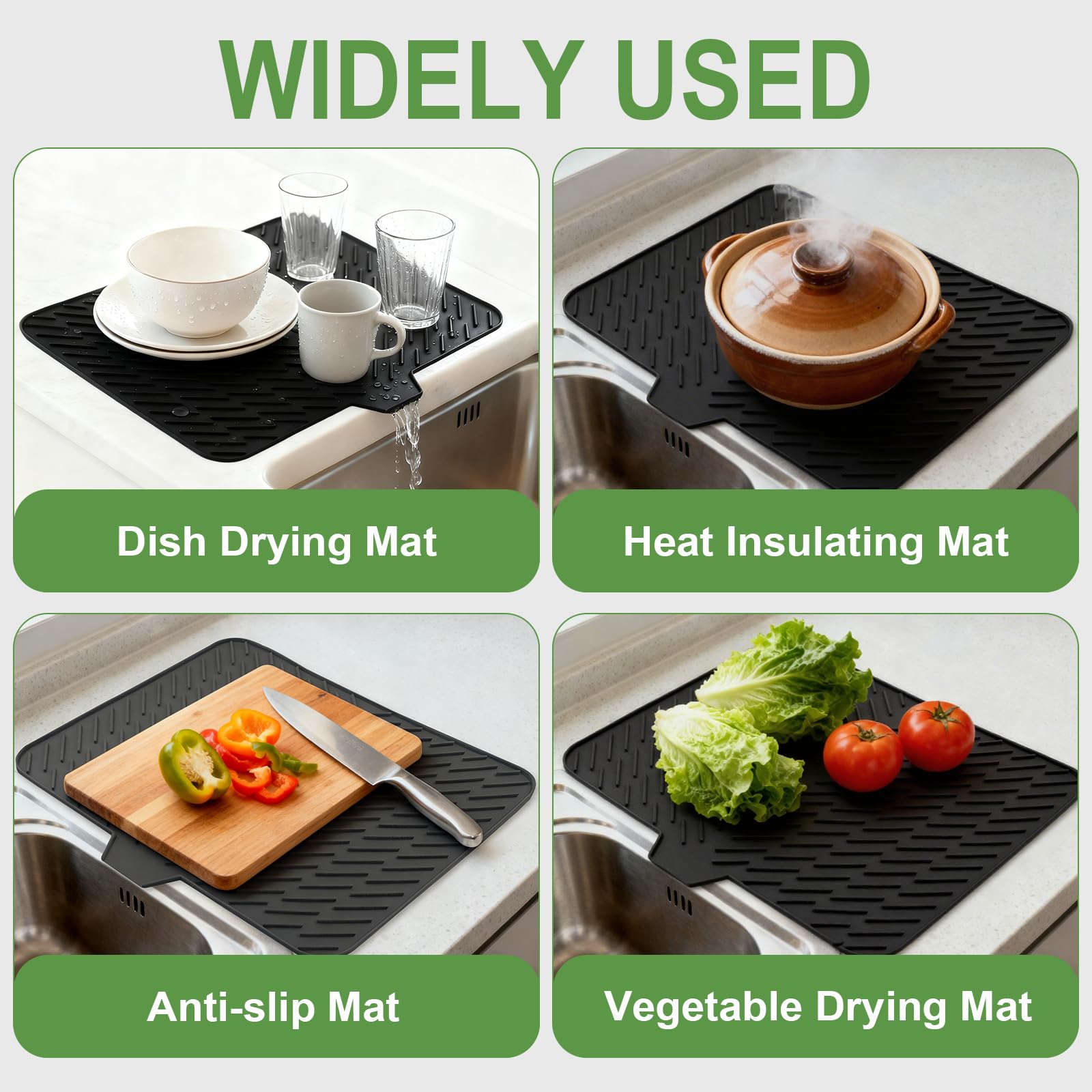 Premium Self-Draining Silicone Drying Mat