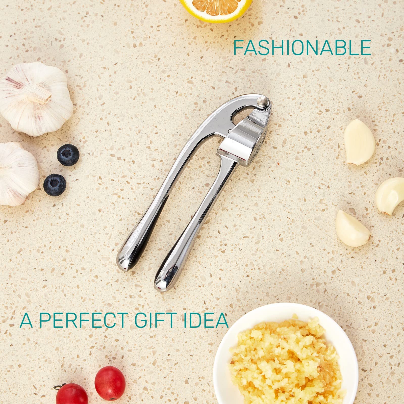 Premium Zinc Alloy Garlic & Ginger Press