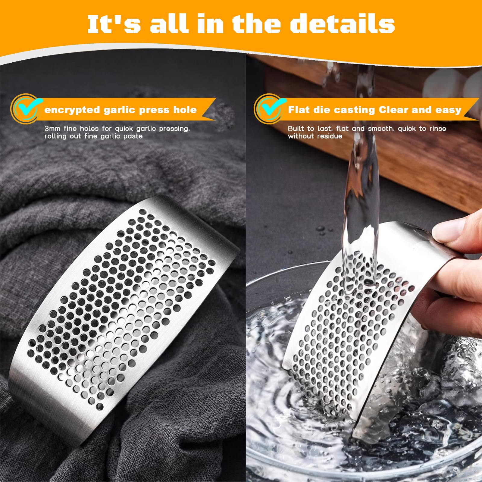 Premium Stainless Steel Garlic Press with Bottle Opener