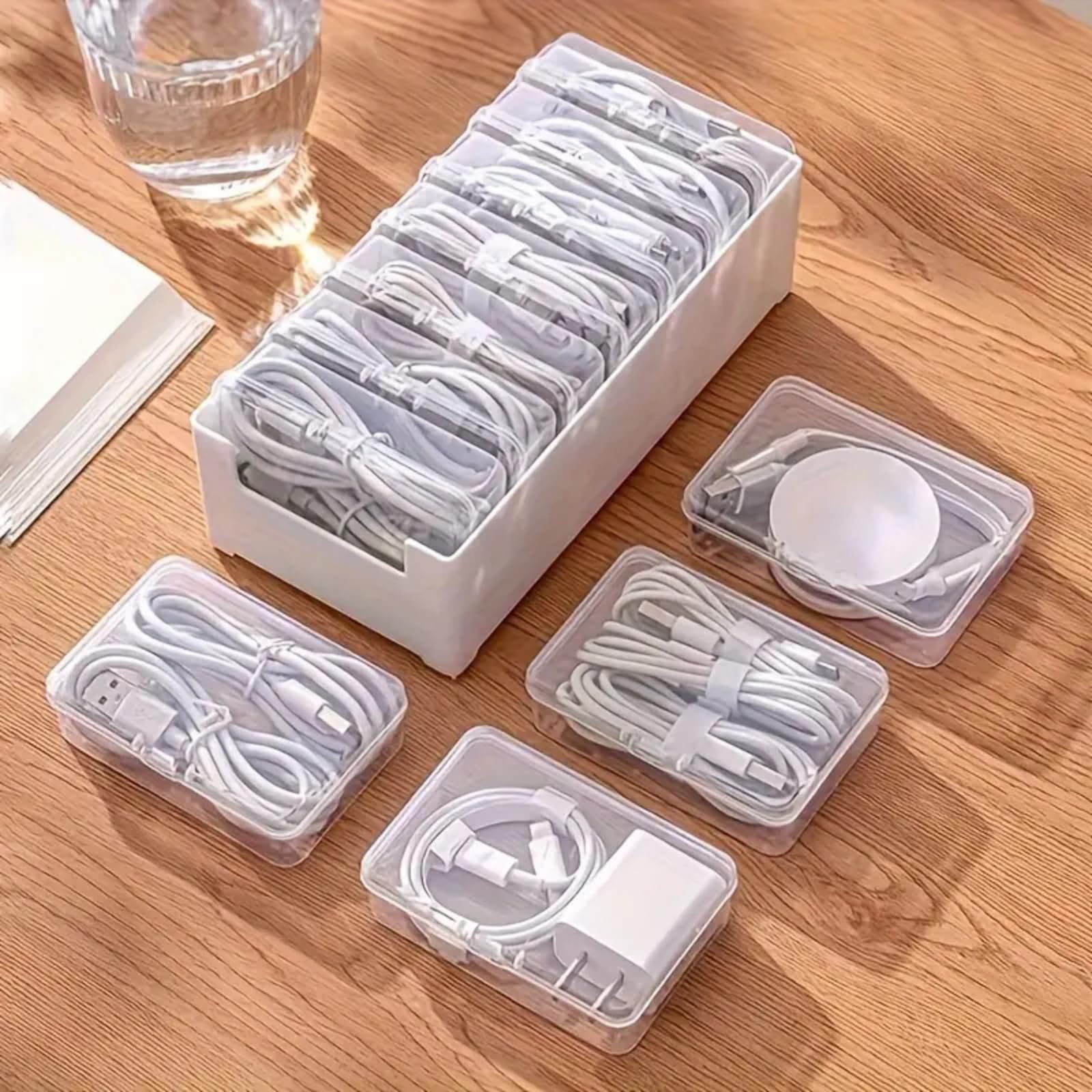 Clear Stackable Cable Management Box