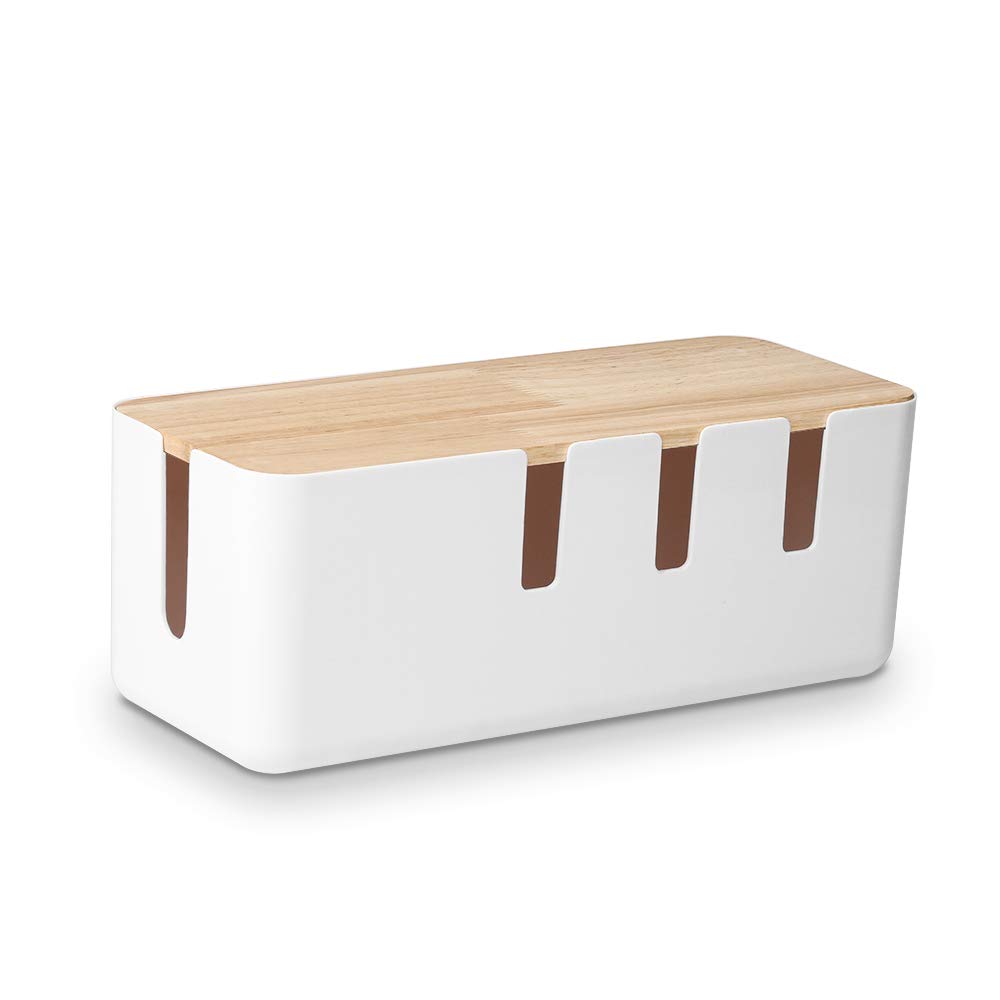 Wood-Lid Cable Management Box