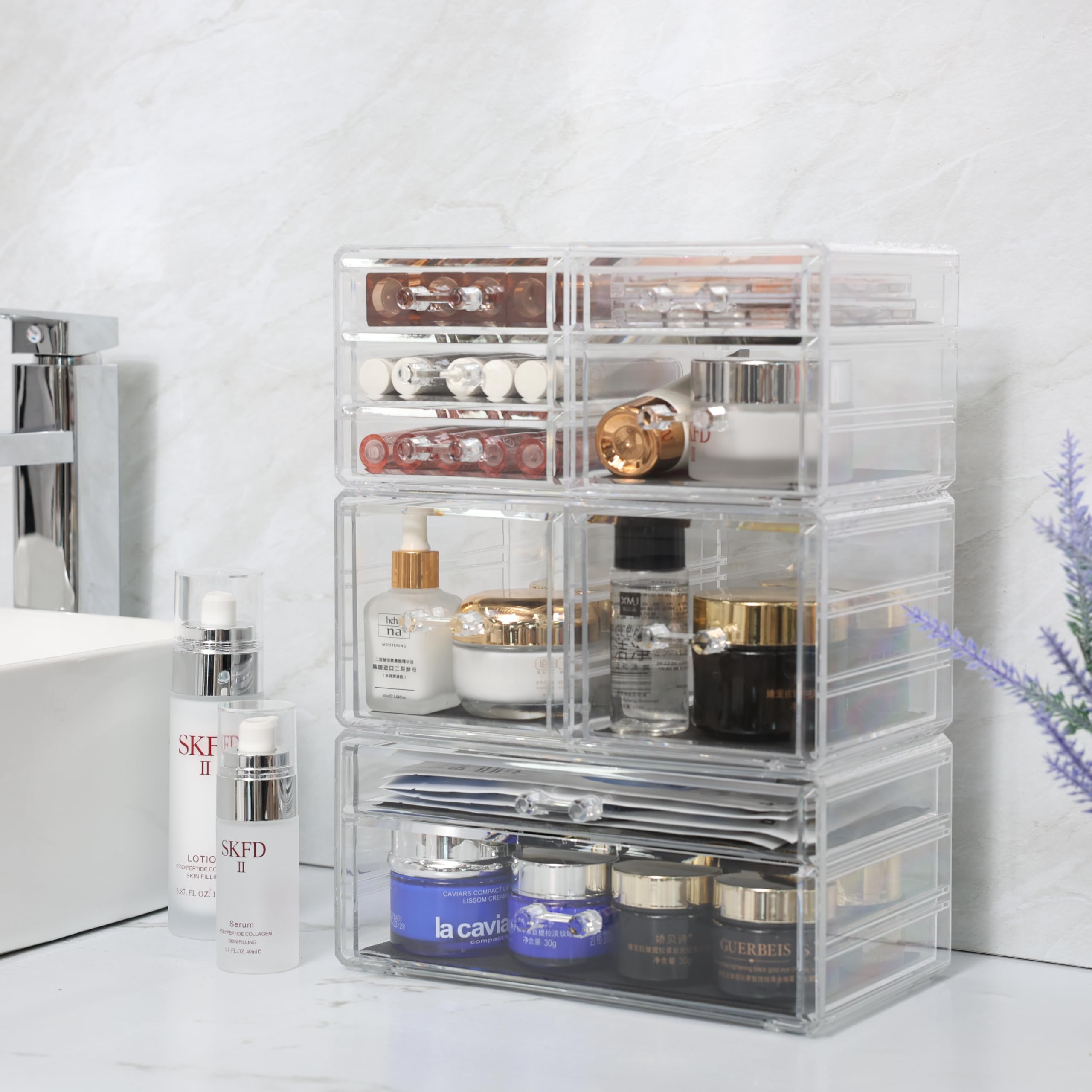 Elegant Clear Acrylic Stackable Drawers