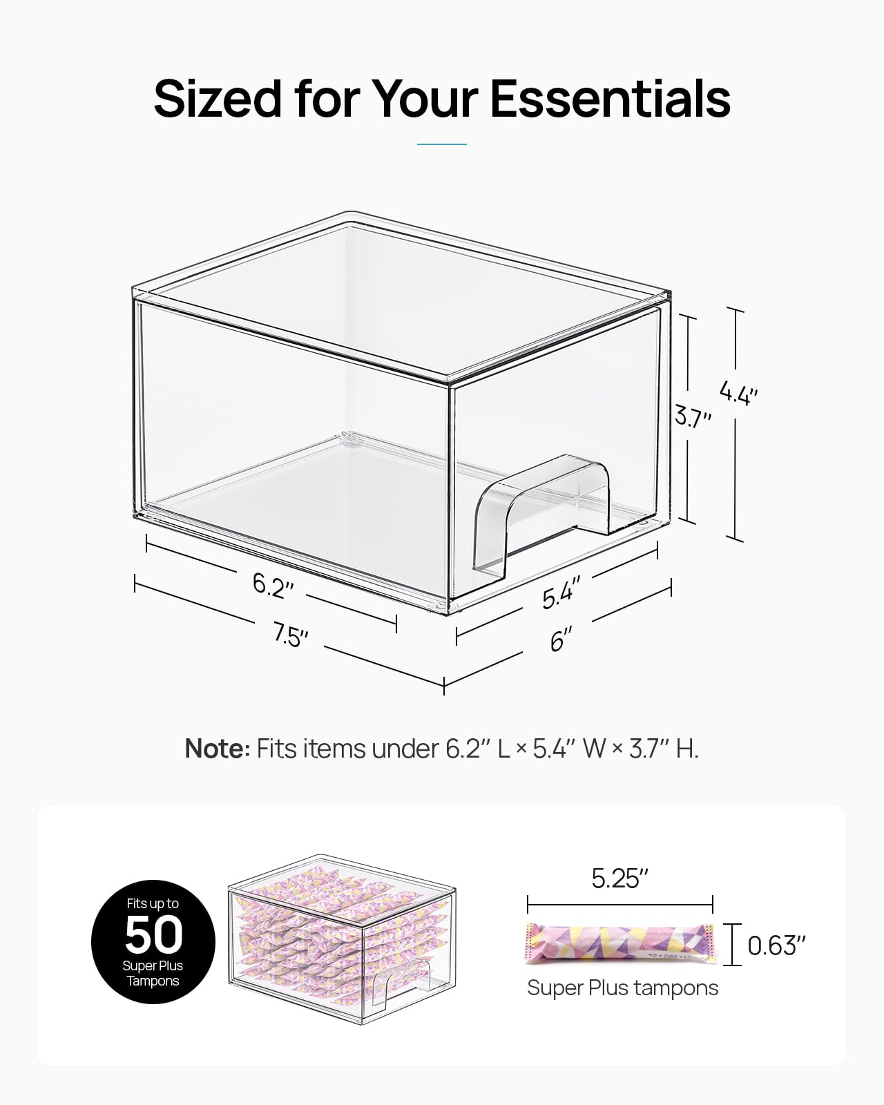 Small Clear Stackable Storage Drawers