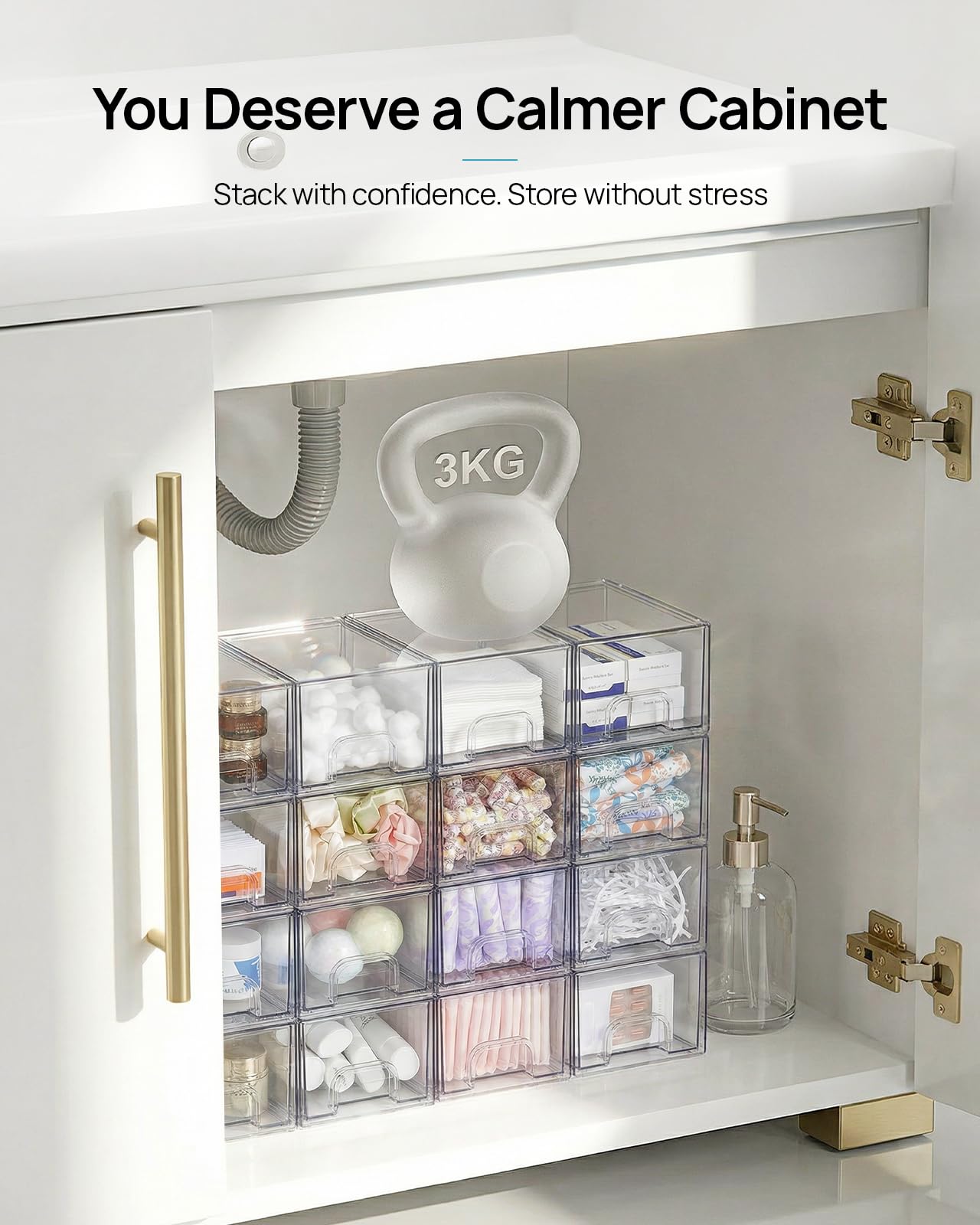 Small Clear Stackable Storage Drawers