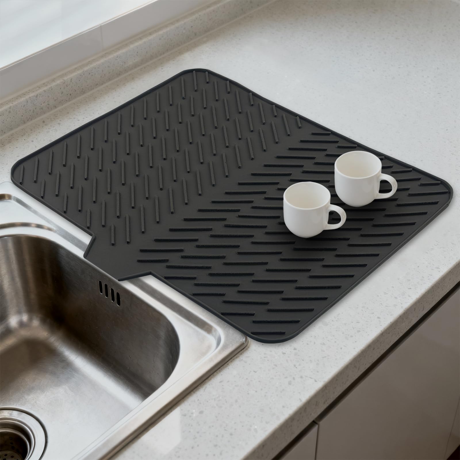 Premium Self-Draining Silicone Drying Mat