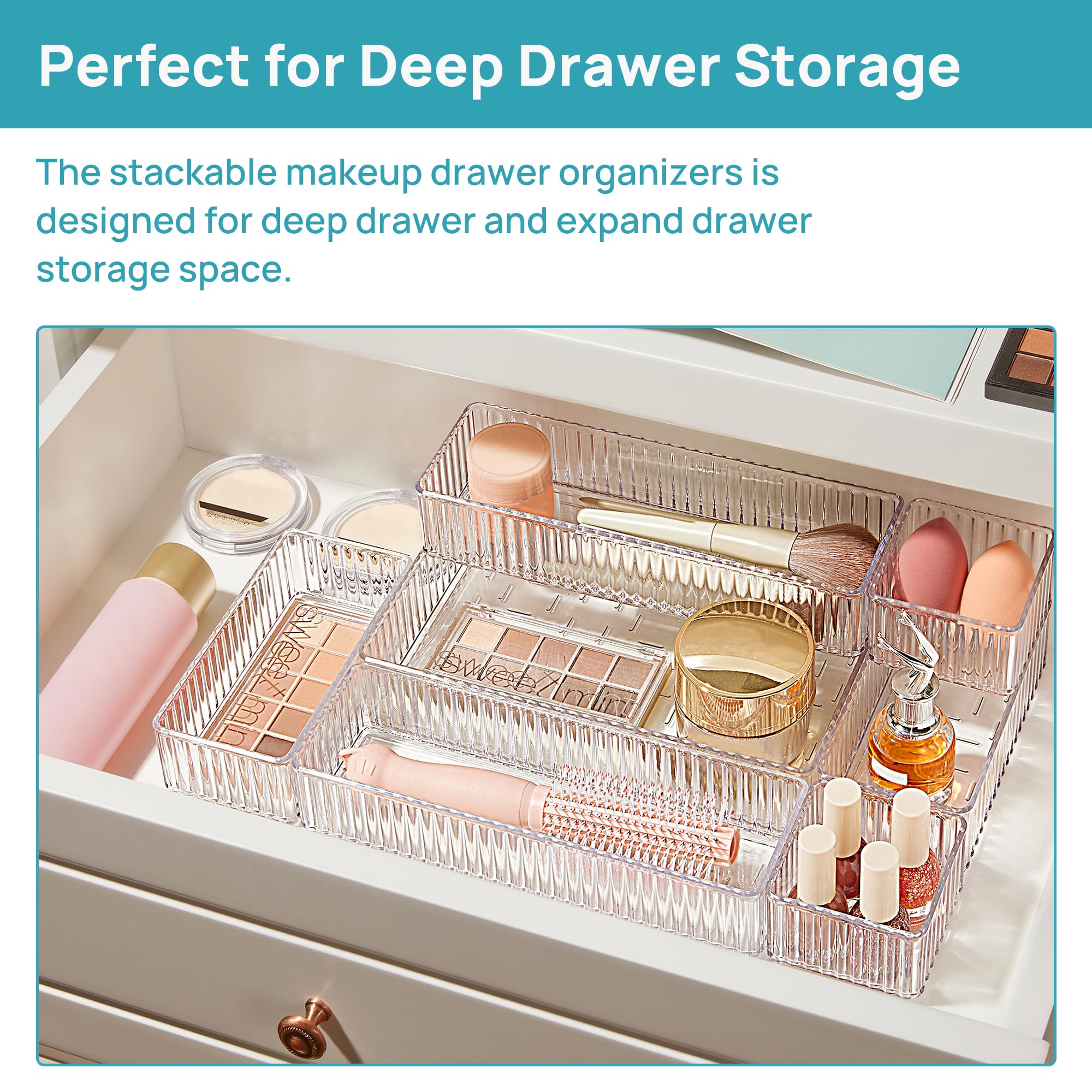 Clear Acrylic Stackable Drawer Organizers