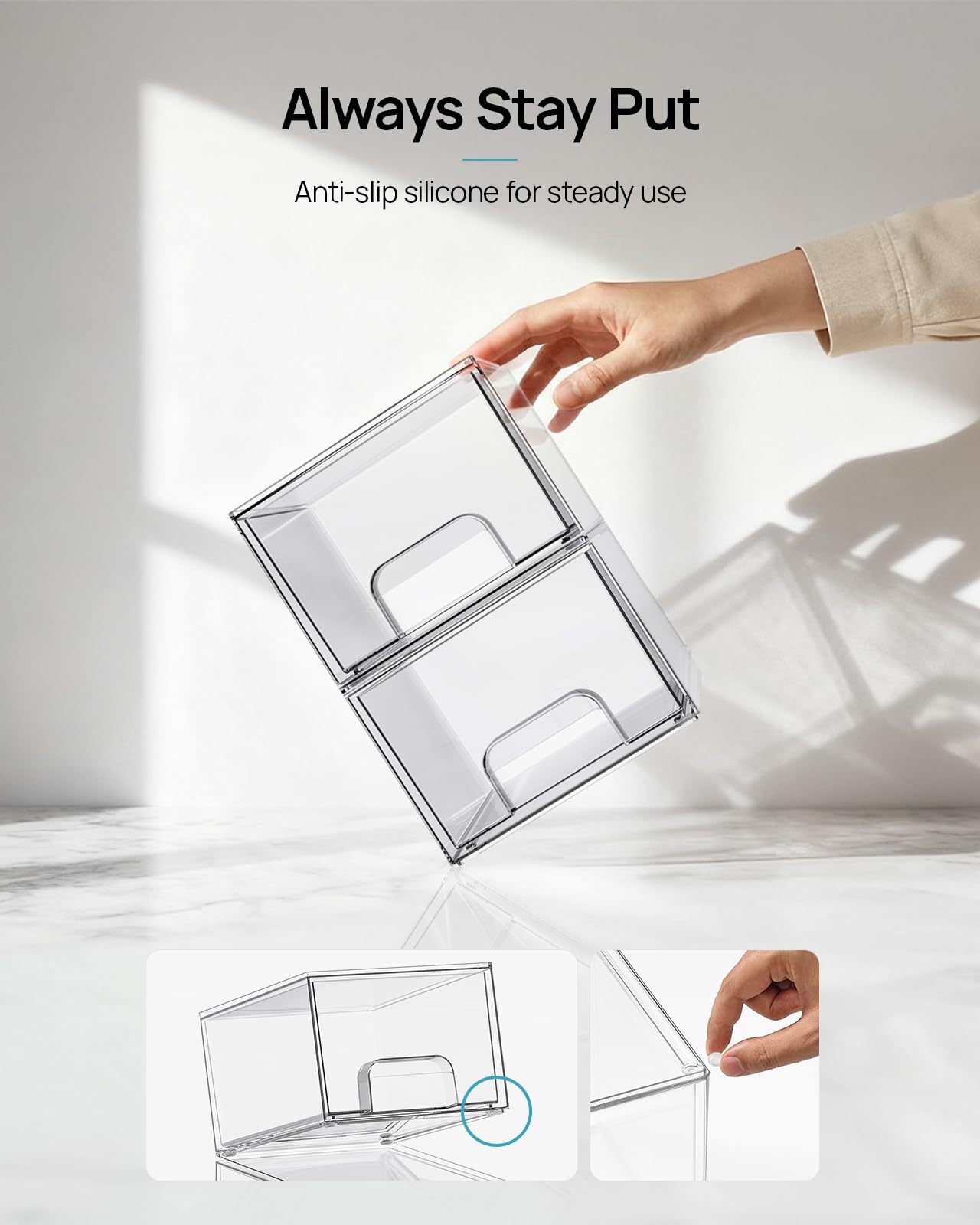 Small Clear Stackable Storage Drawers