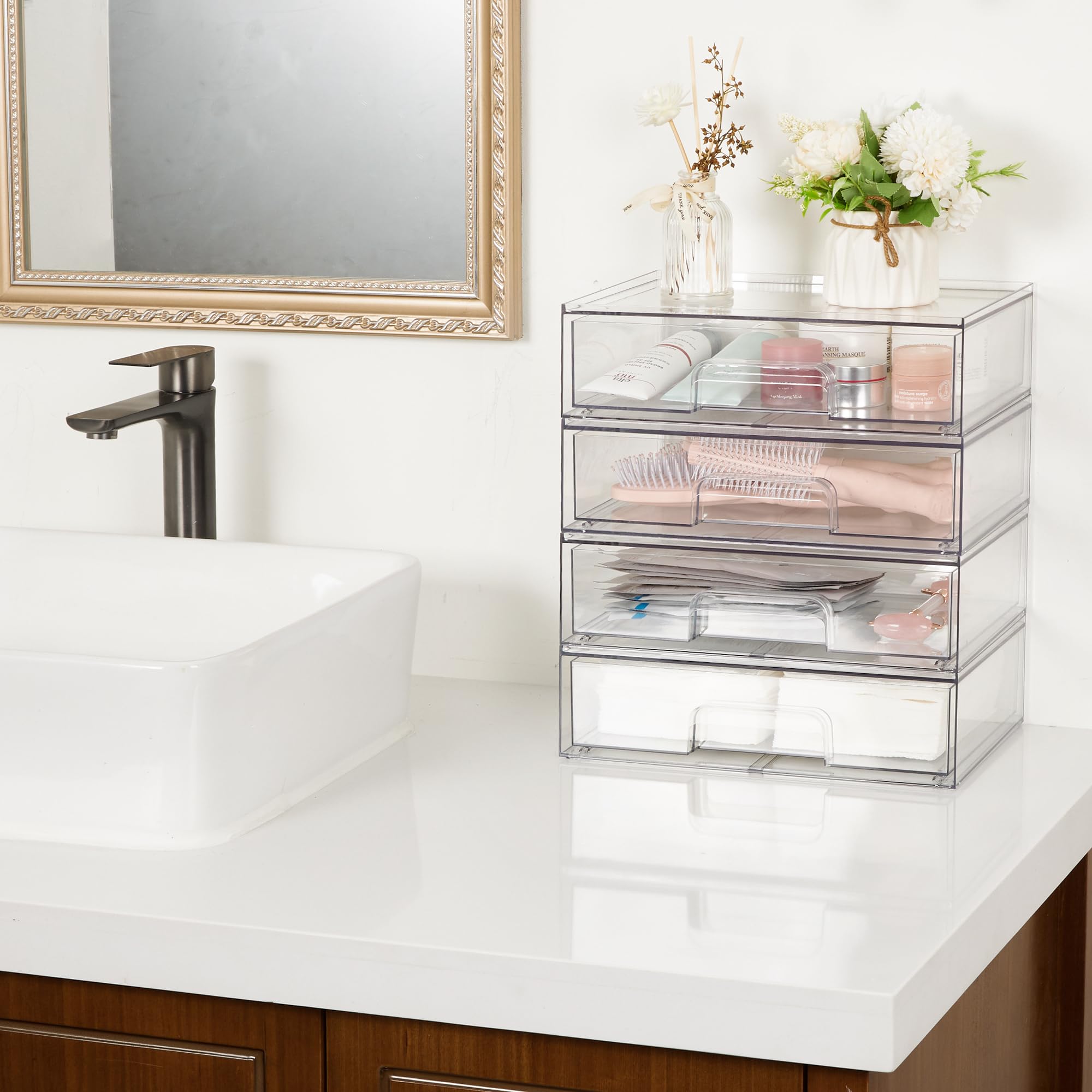 Elegant Clear Stackable Acrylic Drawers