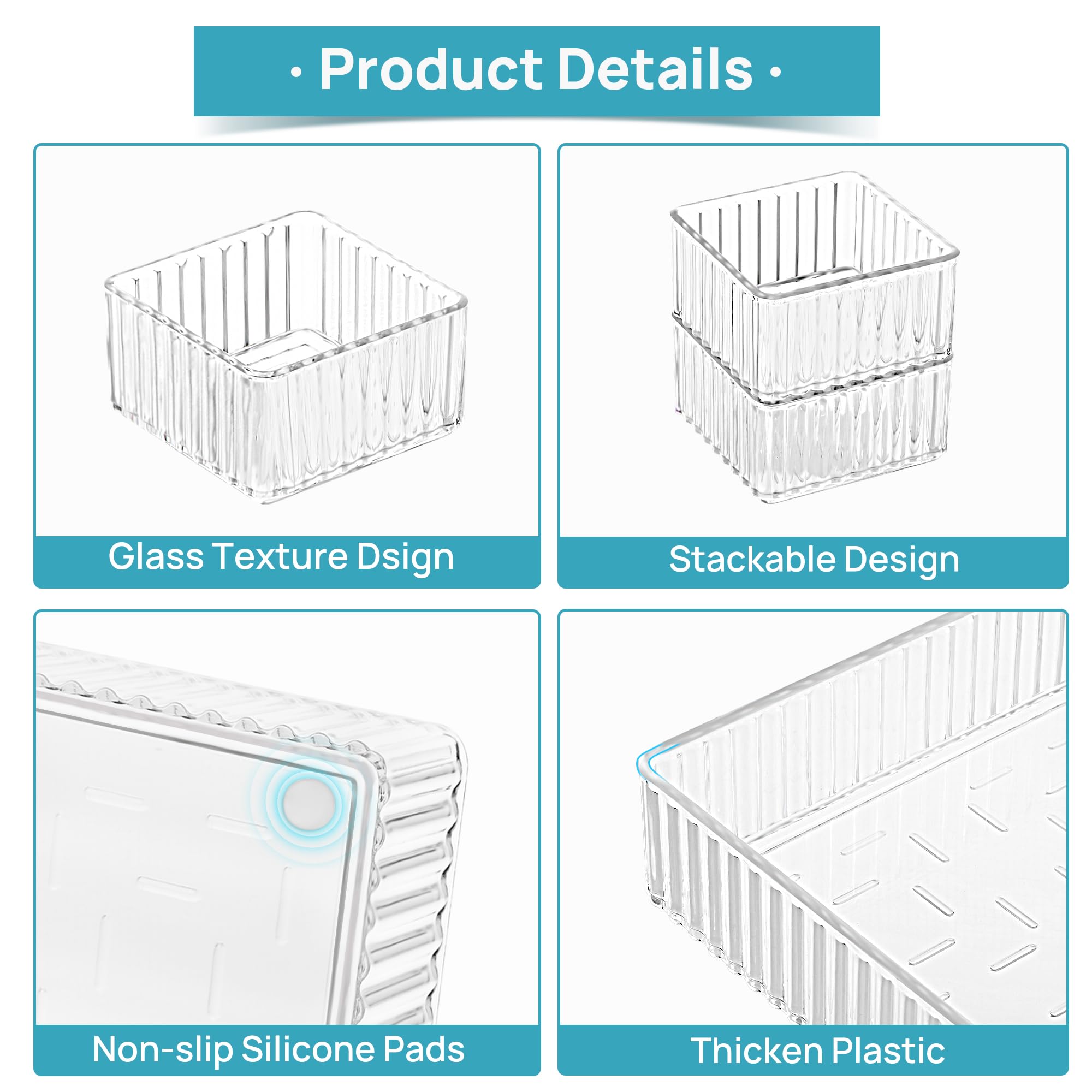 Clear Acrylic Stackable Drawer Organizers