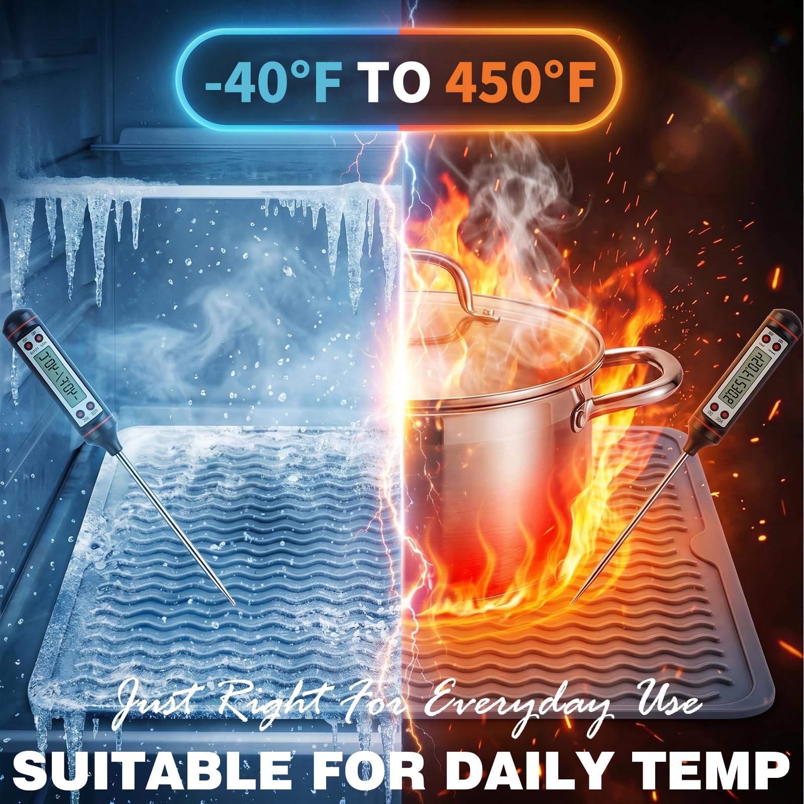Versatile Silicone Drying and Countertop Mat