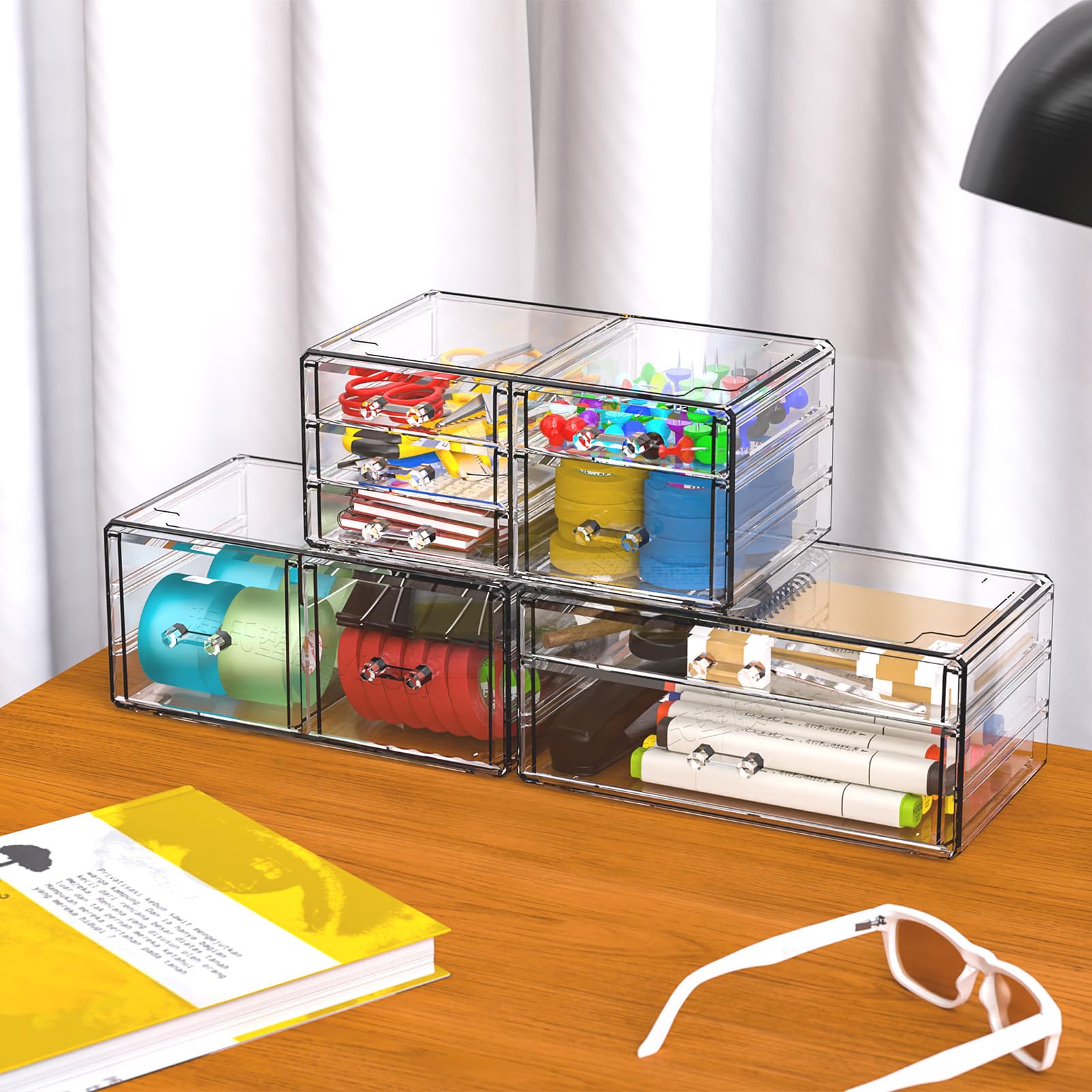 Elegant Clear Acrylic Stackable Drawers