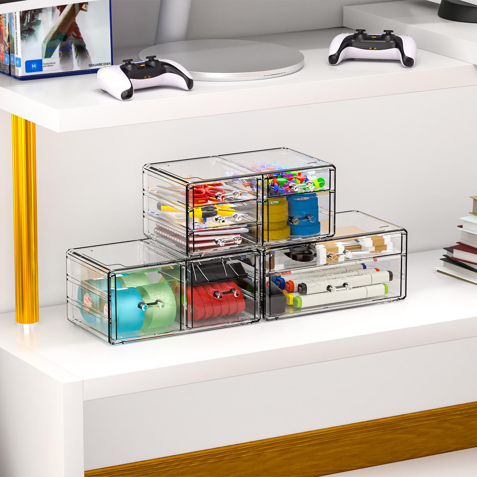 Elegant Clear Acrylic Stackable Drawers