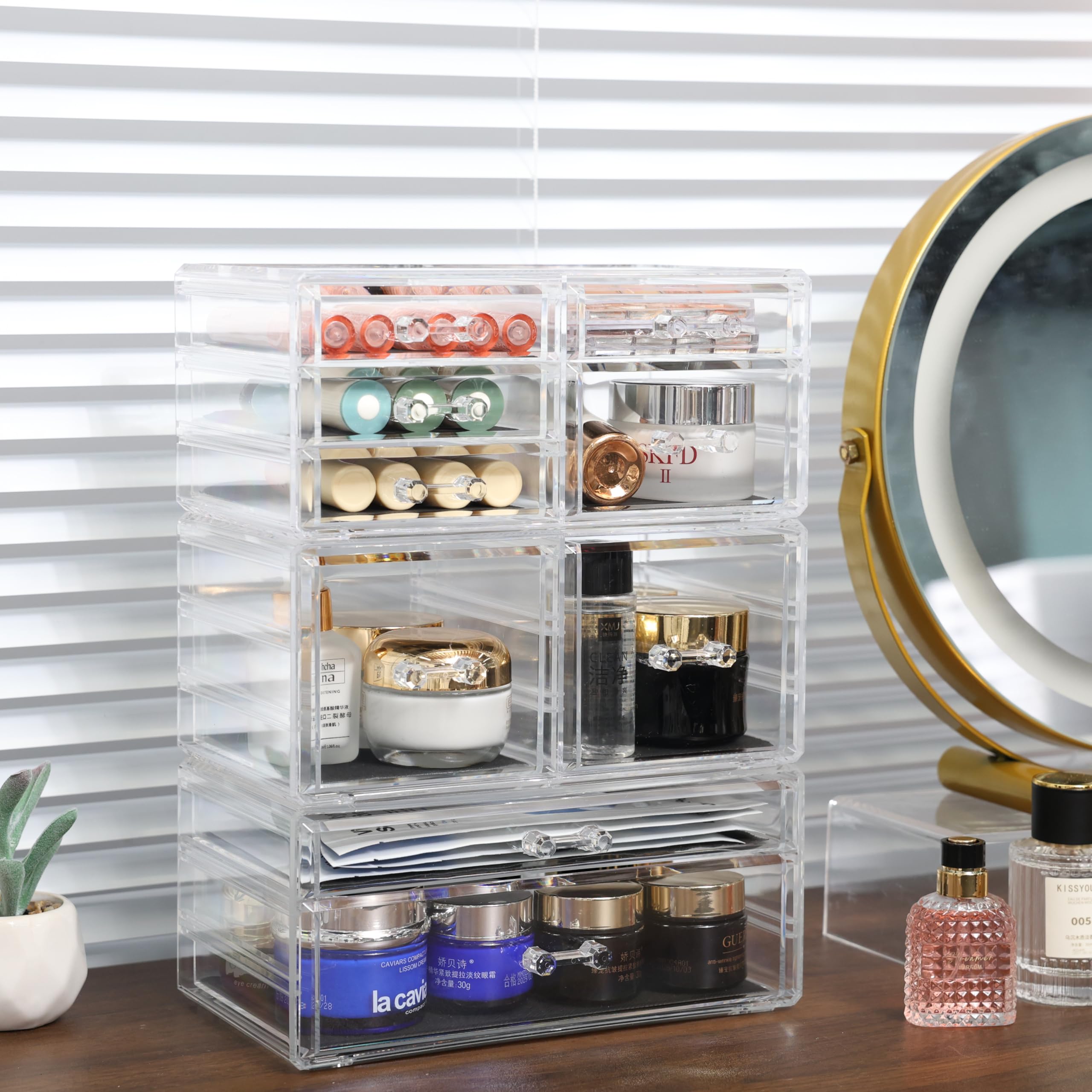 Elegant Clear Acrylic Stackable Drawers