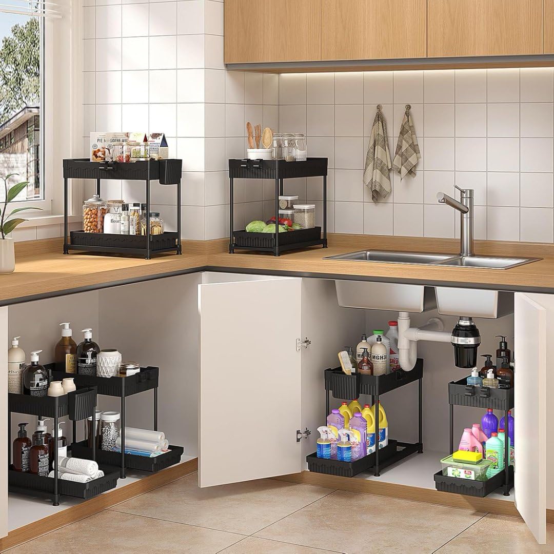 Two-Tier Under-Sink Sliding Organizer