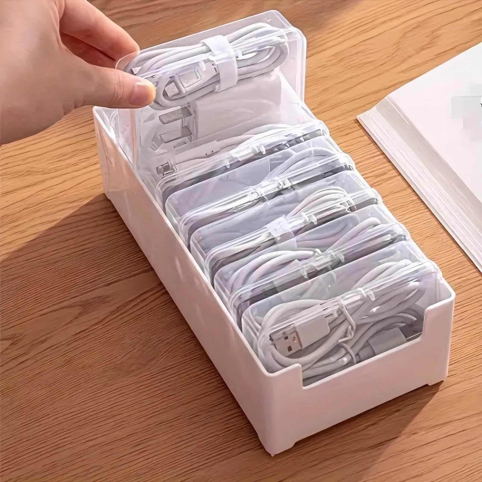Clear Stackable Cable Management Box