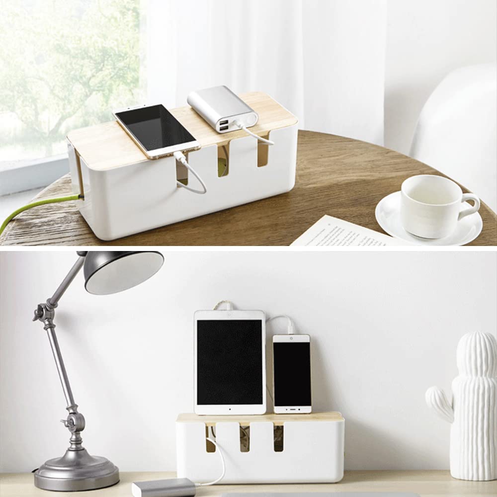 Wood-Lid Cable Management Box