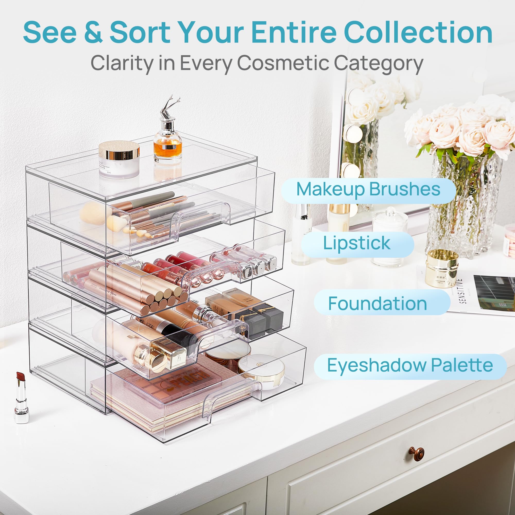 Elegant Clear Stackable Acrylic Drawers