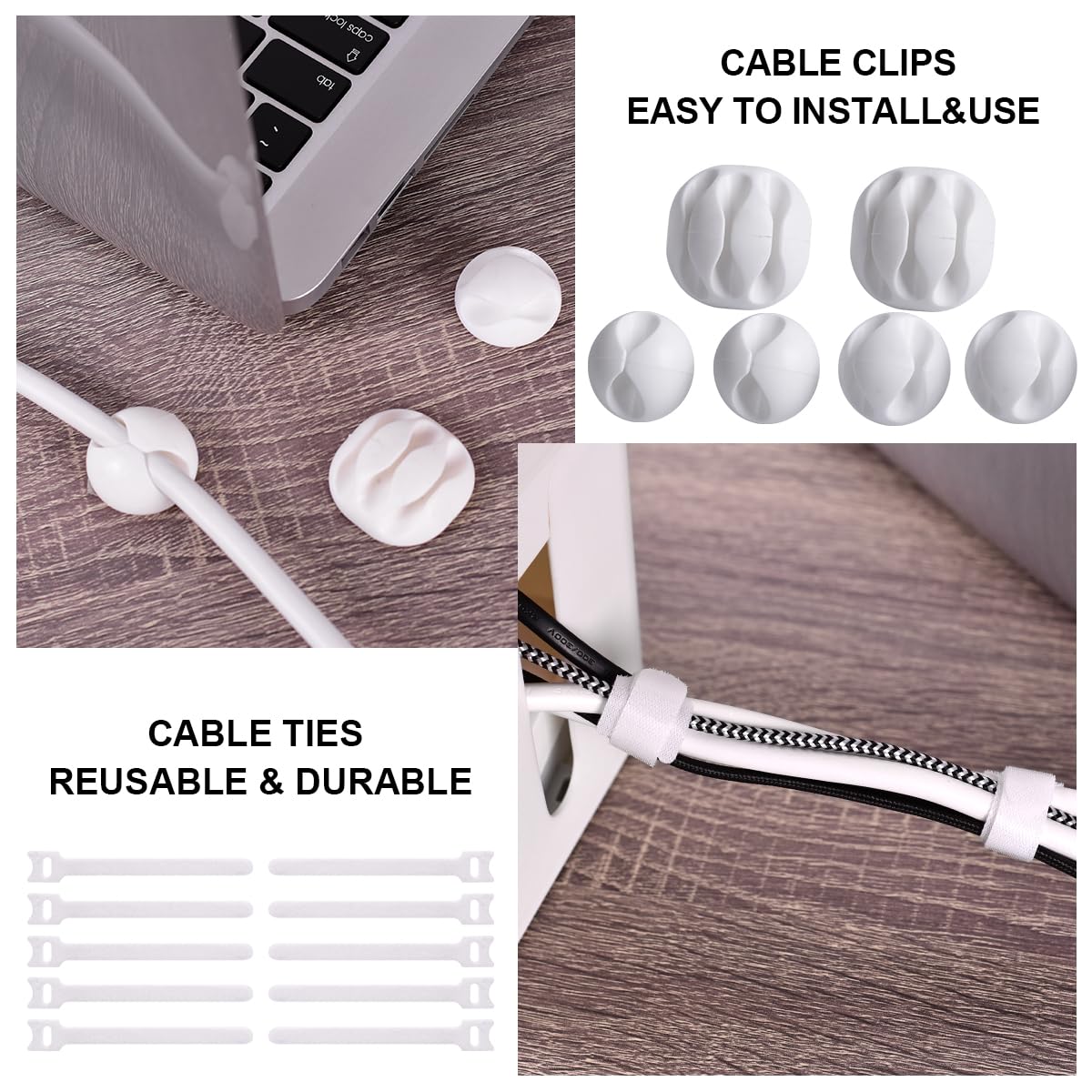 White Cable Management Box Duo with Organizer Kit