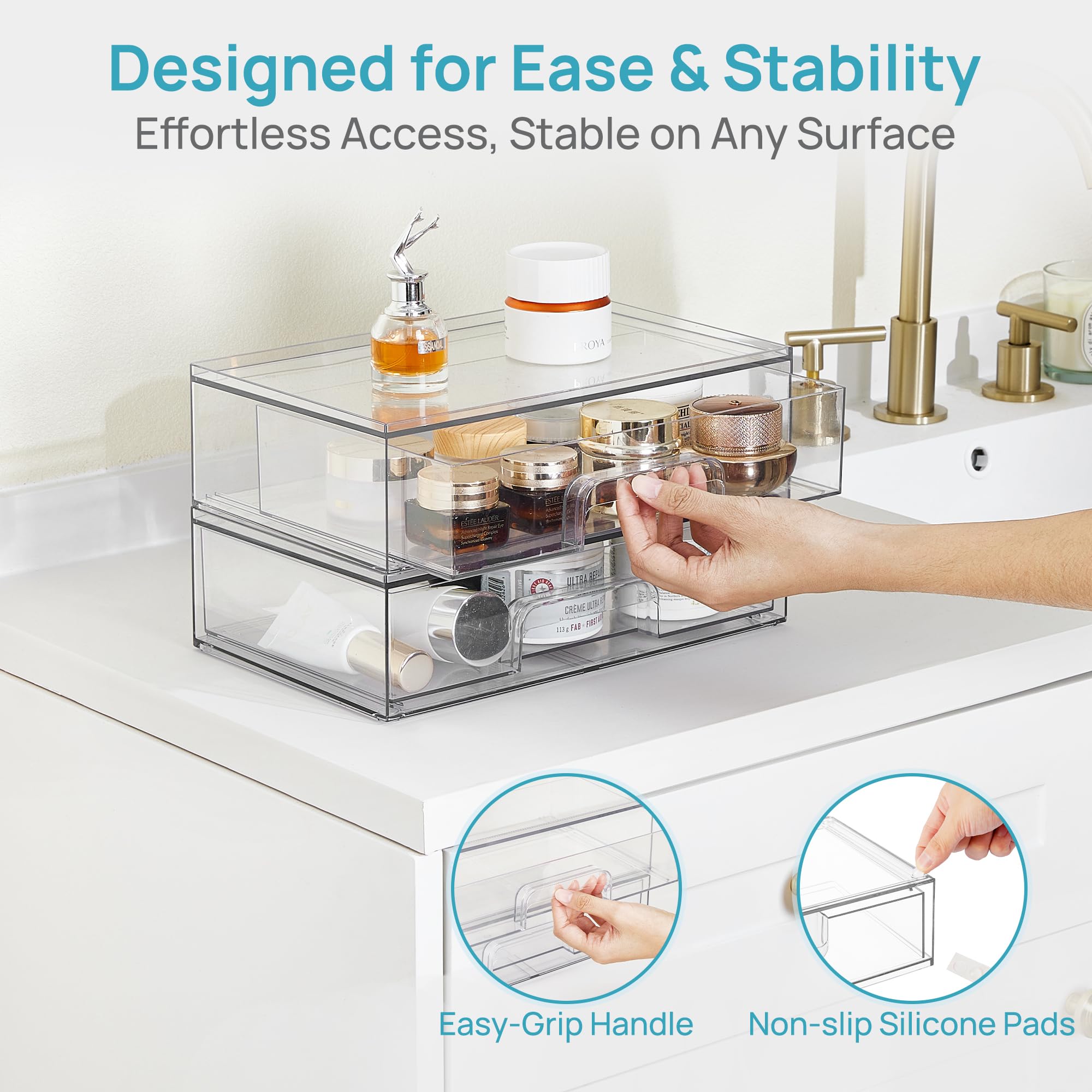 Elegant Clear Stackable Acrylic Drawers