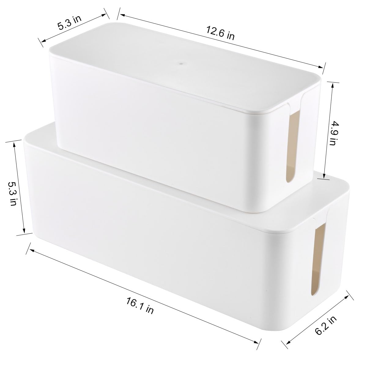 White Cable Management Box Duo with Organizer Kit