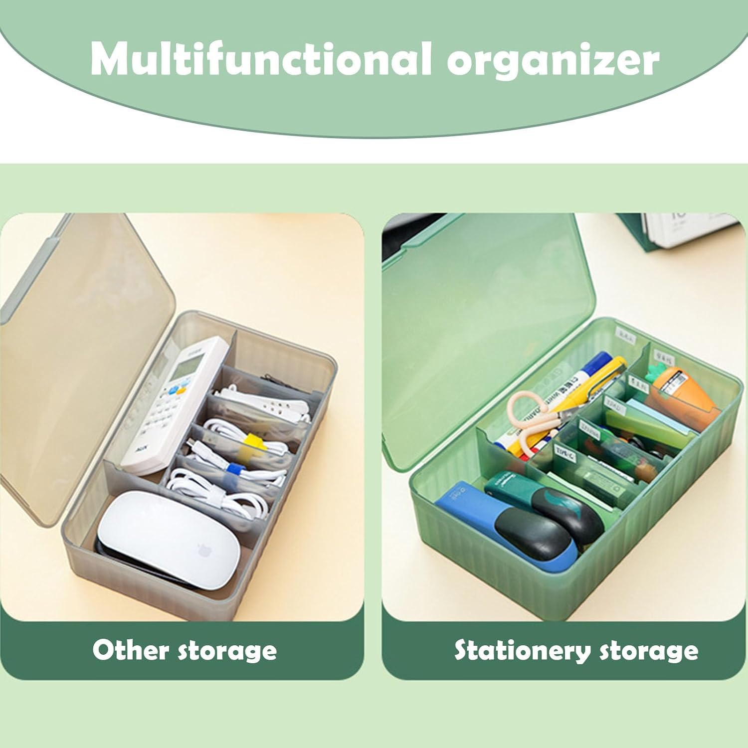 Spacious Cable Management Box - Dark Green