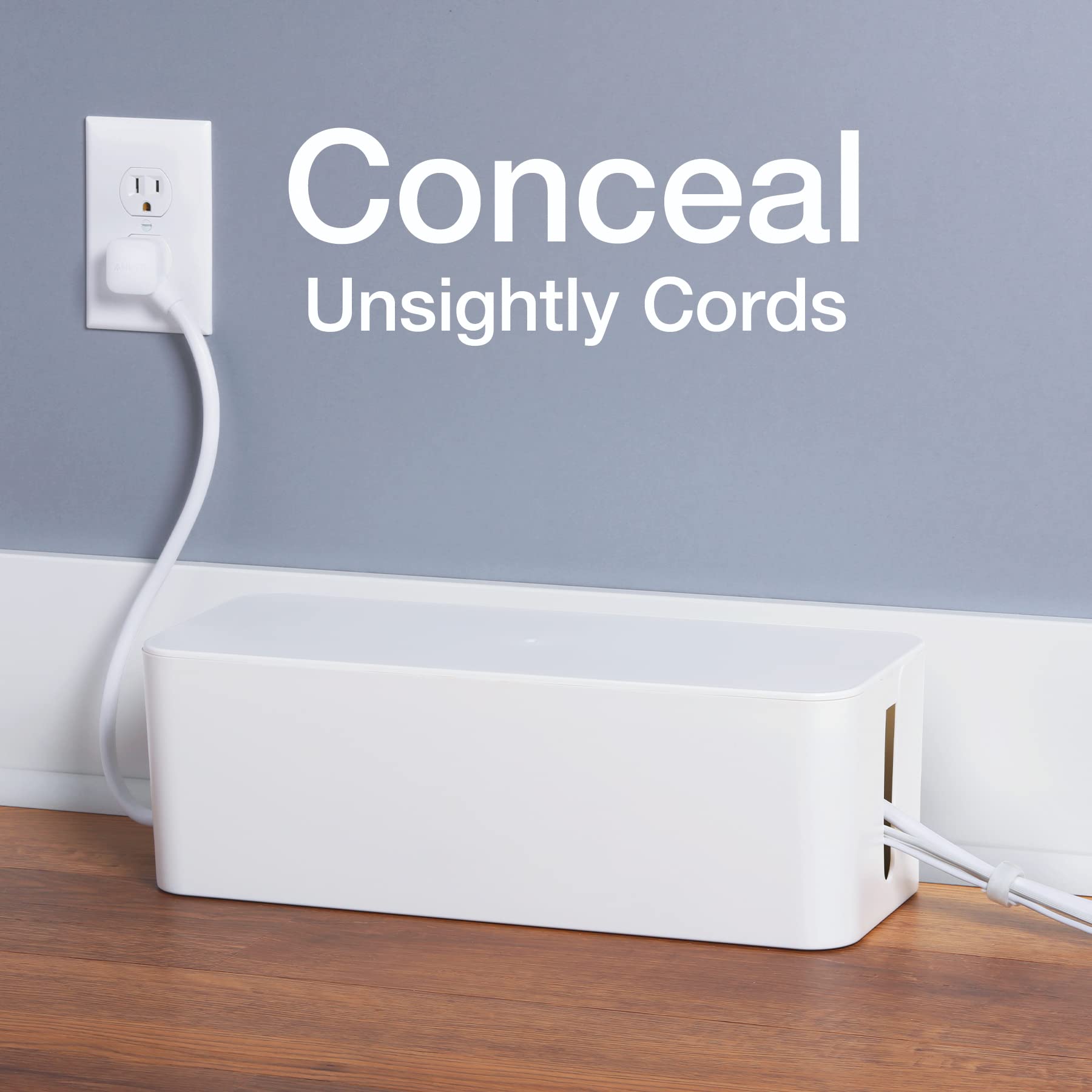 White Cable Management Boxes, Set of Three Sizes