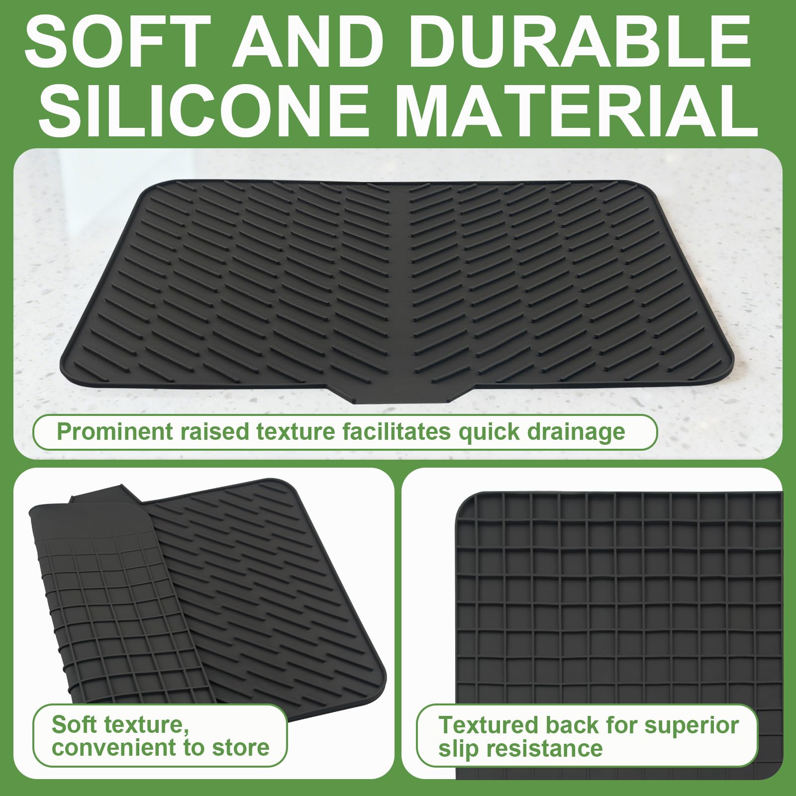 Premium Self-Draining Silicone Drying Mat
