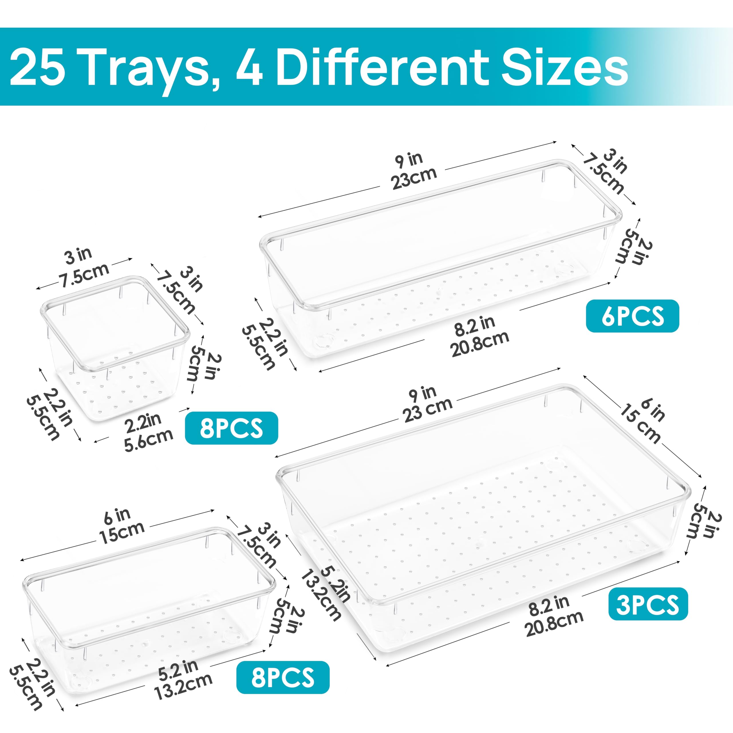 Clear Modular Drawer Organizers