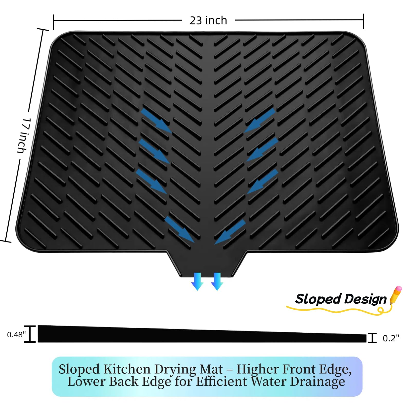Premium Self-Draining Silicone Drying Mat