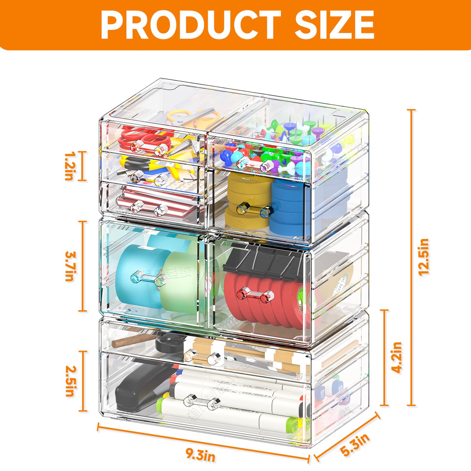 Elegant Clear Acrylic Stackable Drawers