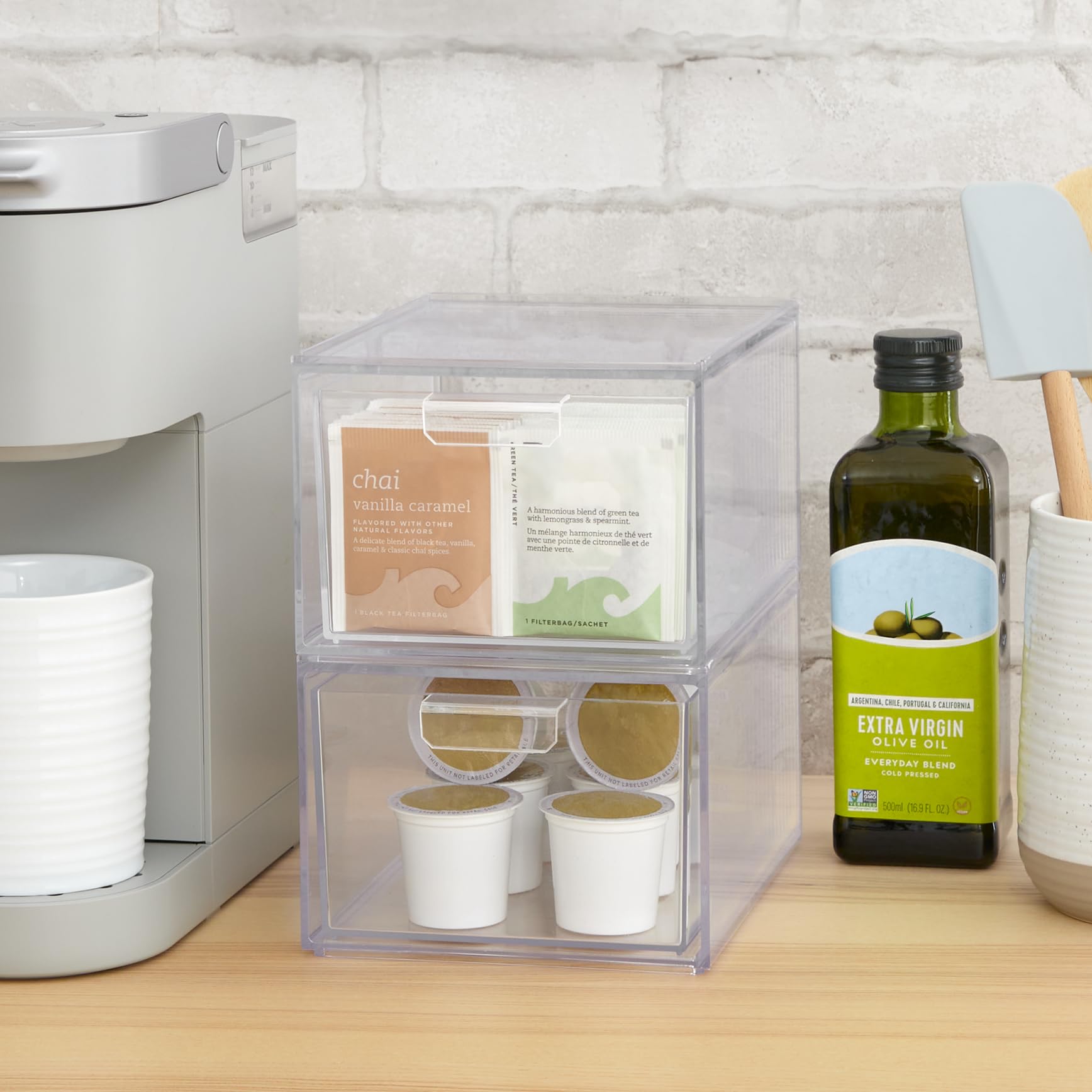 Clear Stackable Vanity Organizer Drawers