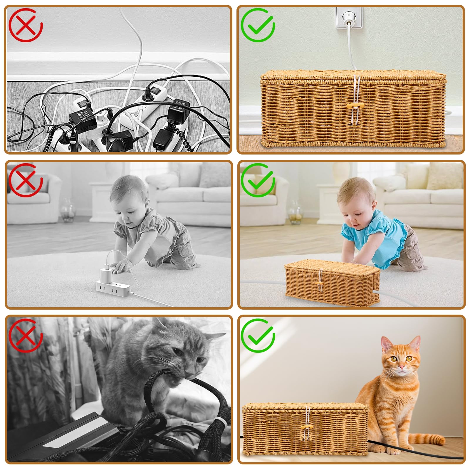 Handcrafted Woven Cable Management Box