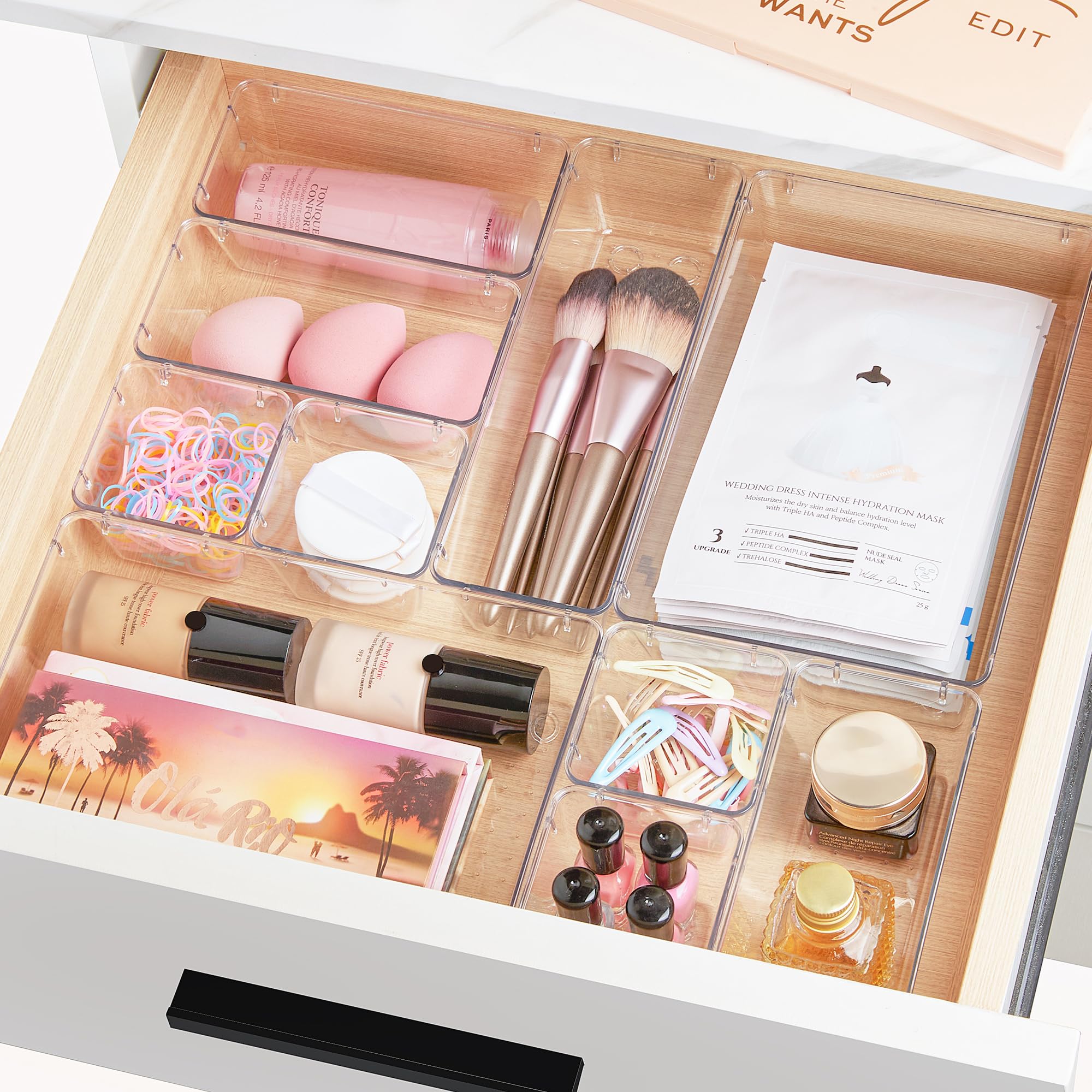 Clear Modular Drawer Organizer Set