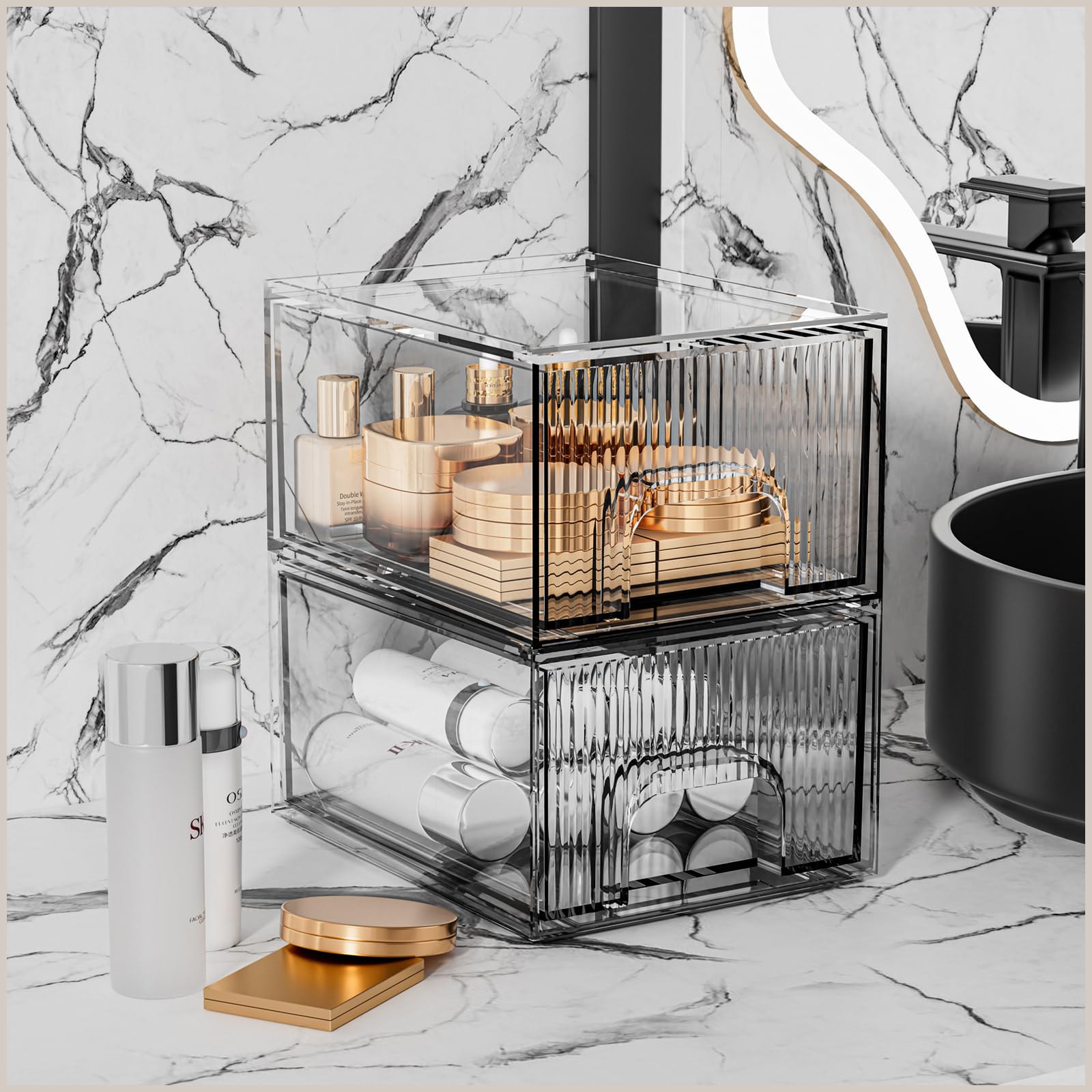 Clear Stackable Acrylic Storage Drawers