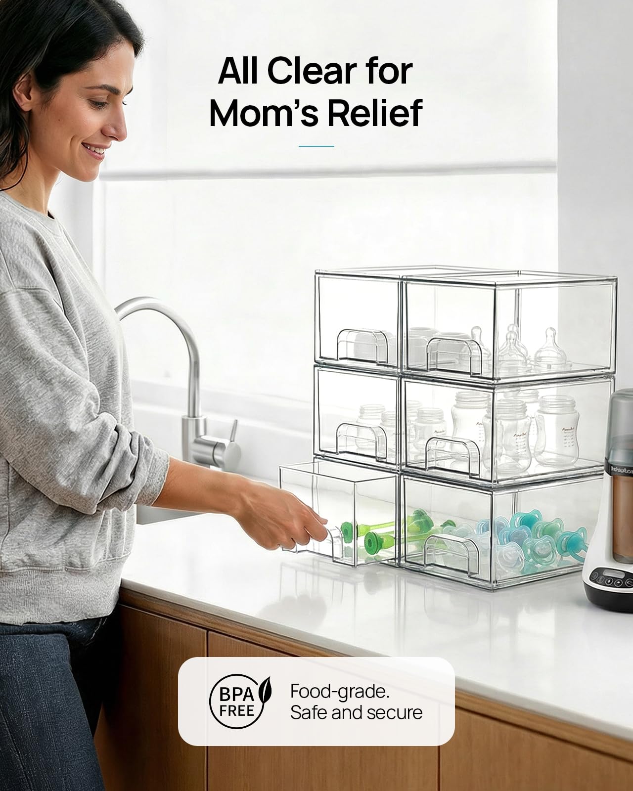 Small Clear Stackable Storage Drawers
