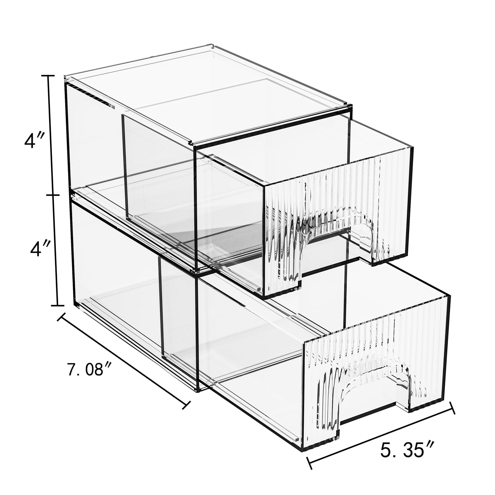Clear Stackable Acrylic Storage Drawers